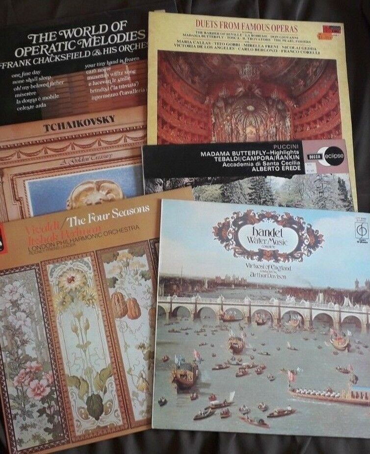 6 Classical vinyl Albums bundle inc. Madam butterfly Vivaldi 1968 - 1976 A