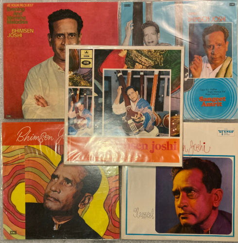5x BHIMSEN JOSHI Indian Classical Vocal LPs ODEON Stereo EMI Evening & Morning A