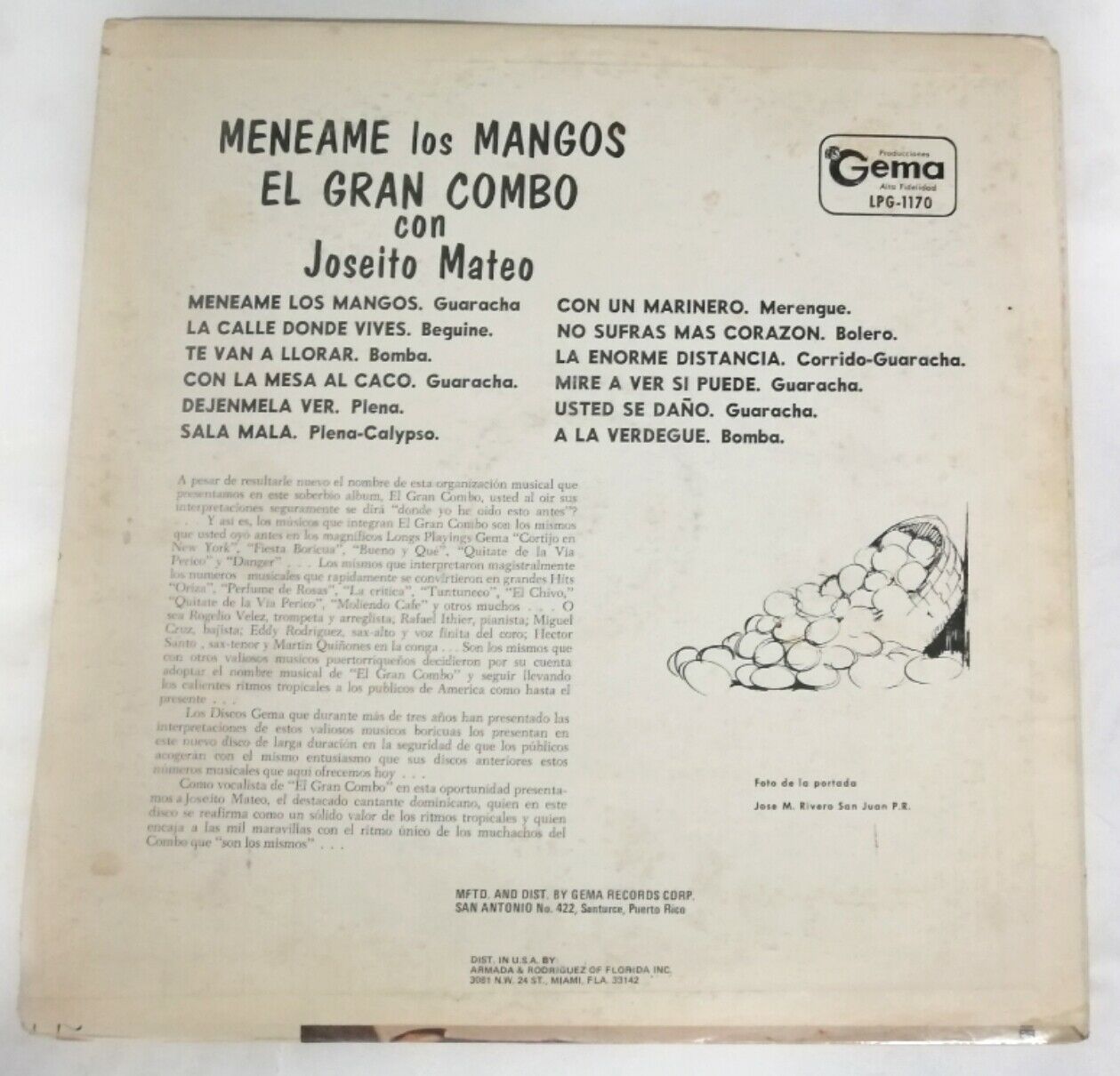 popsike.com - EL GRAN COMBO & JOSEITO MATEO Meneame Los Mangos LP