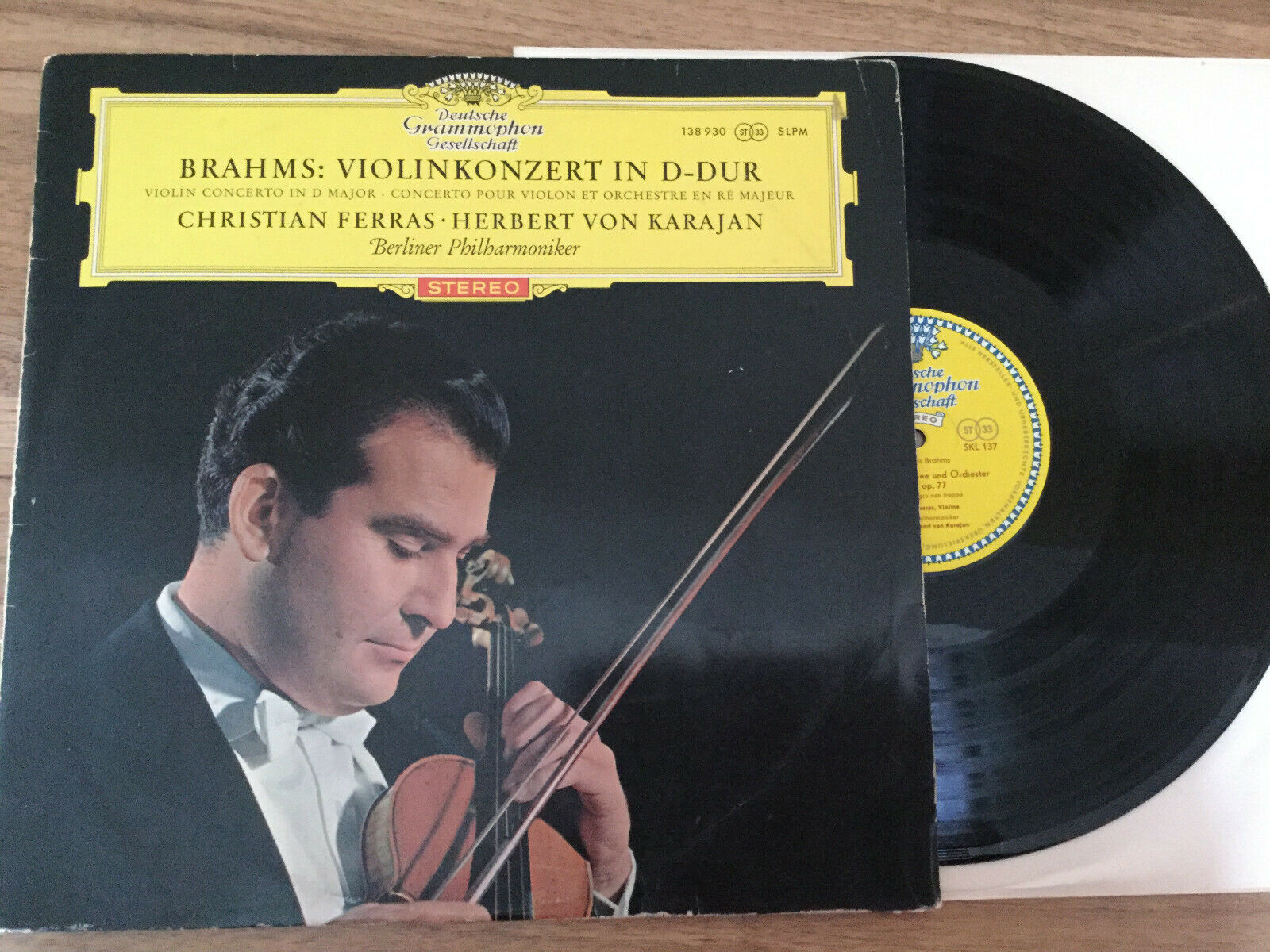 CHRISTIAN FERRAS, BRAHMS, VIOLIN KONZERT. LP RECORD CLASSICAL. RED STEREO A