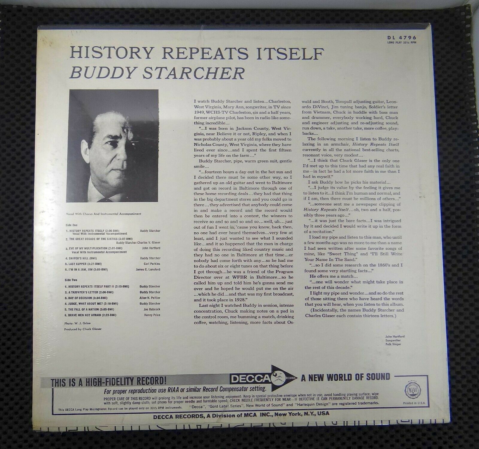 popsike.com - Buddy Starcher ?– History Repeats Itself (Decca ?– DL ...