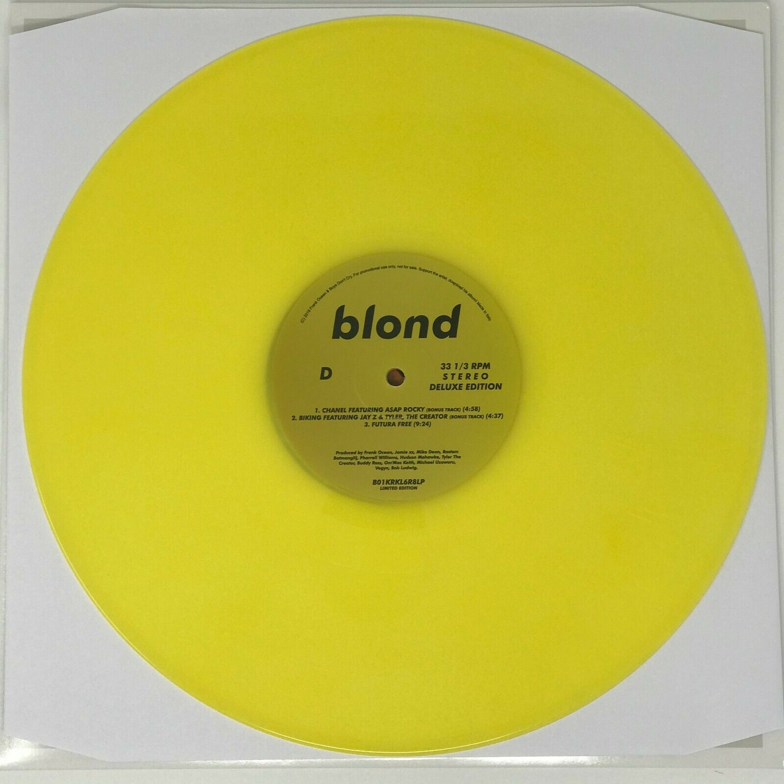 Frank Ocean blond 2LP レコード yellow vinyl Frank Ocean Blond