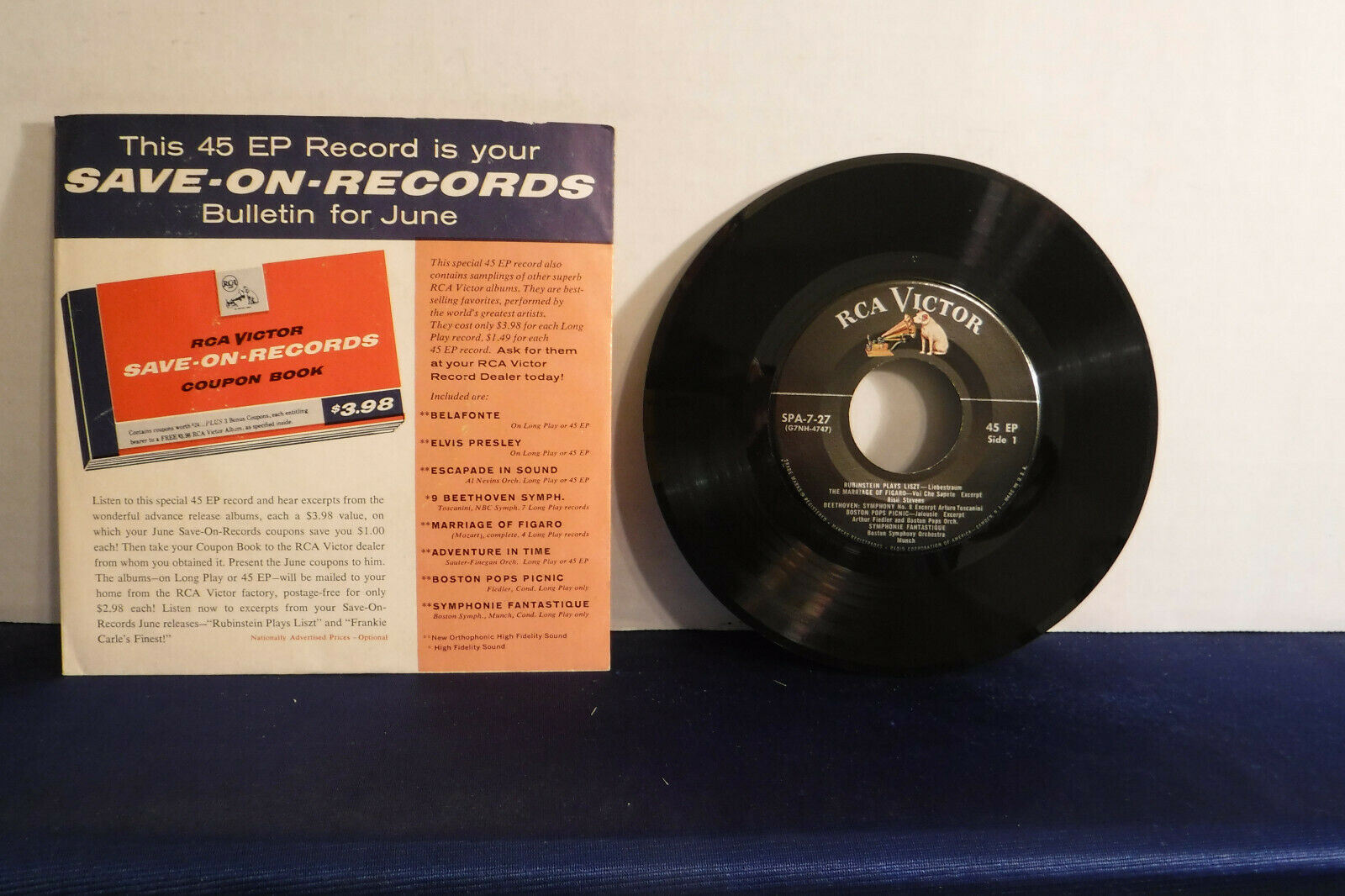 Save On Records June 1956, RCA Victor SPA 7-27, EP Sampler, Classical/Pop, Elvis A