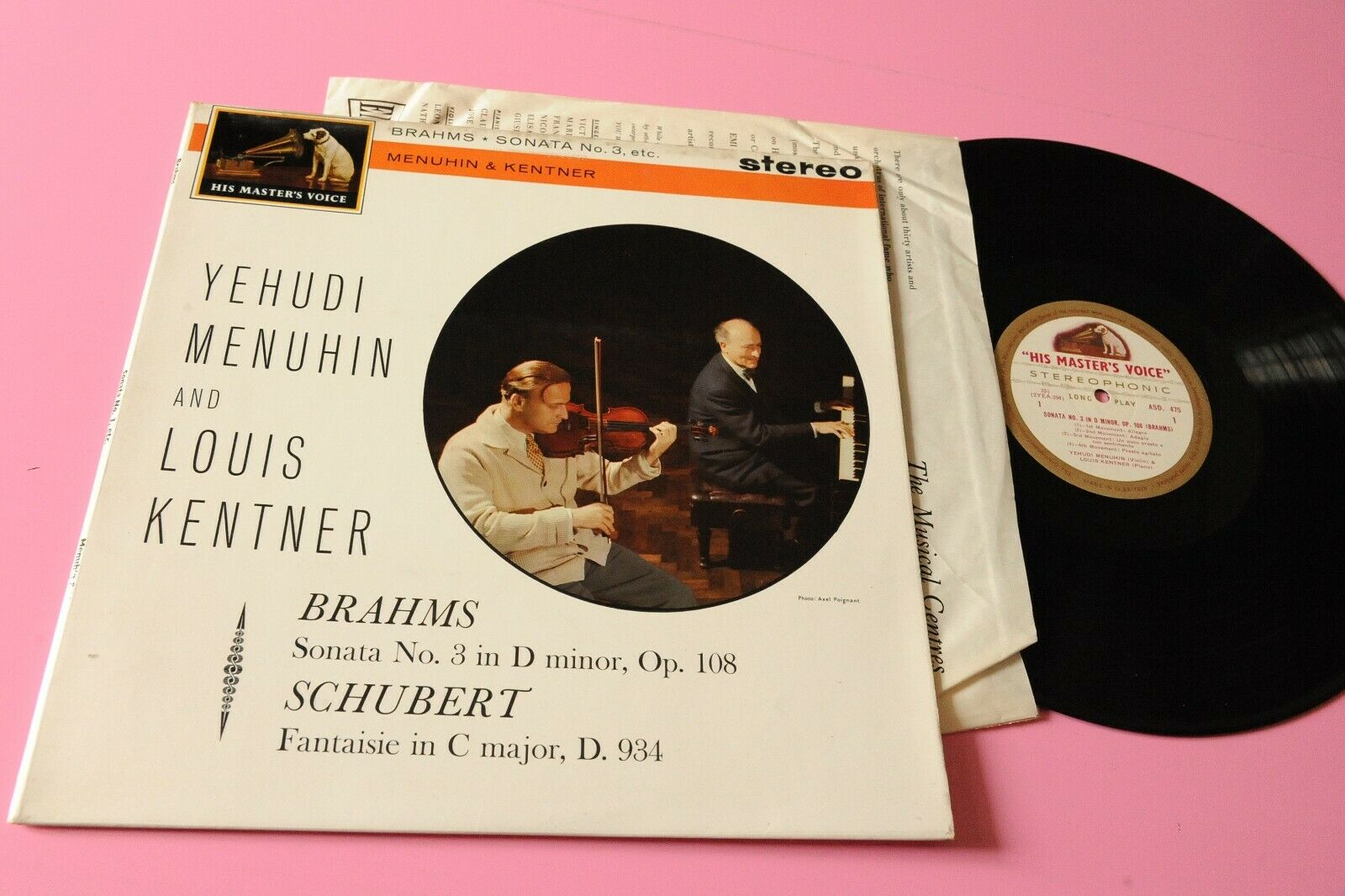 Brahms LP Sonata N 3 UK 1962 Asd 475 NM MASTER'S VOICE Stereo Classical A