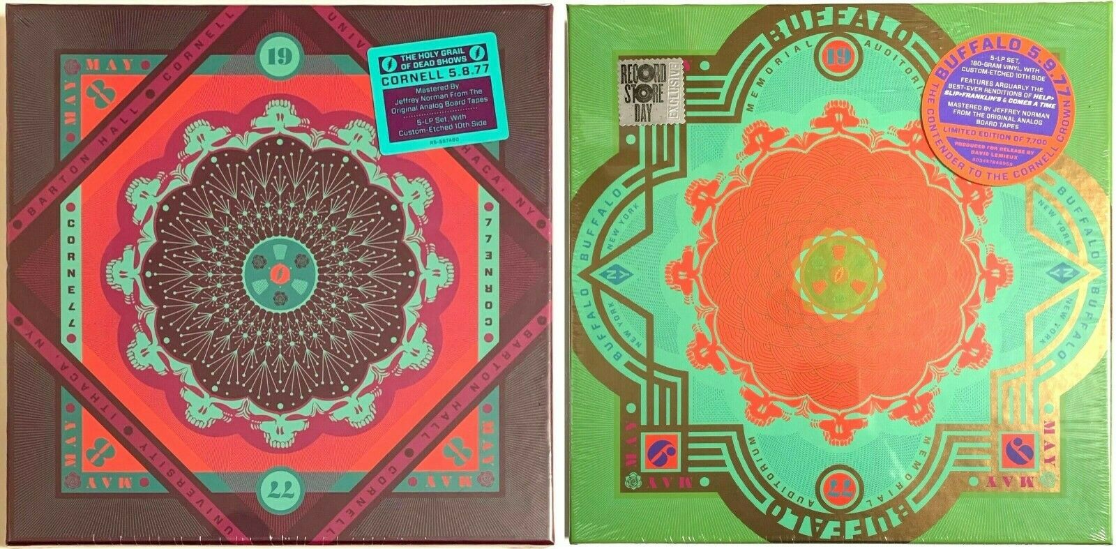 5.7/07×6 6.8/07×2 7/77×7 8/77×5 9/77×8 popsike.com - The Grateful Dead Cornell 5/8/77 & Buffalo 5/9/77