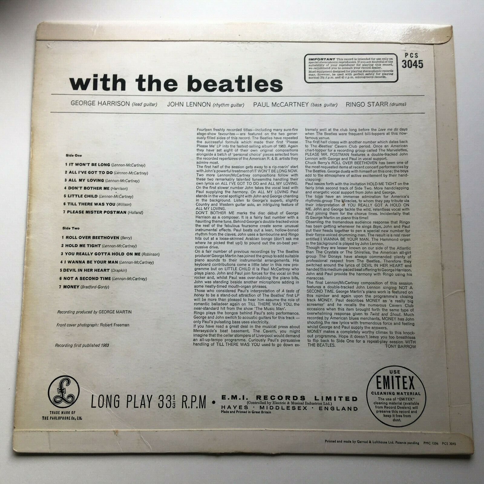 With The Beatles UK英盤 1st Jobete Credit The Beatles – With The Beatles – Vinyl ('Jobete' Credit, MKT