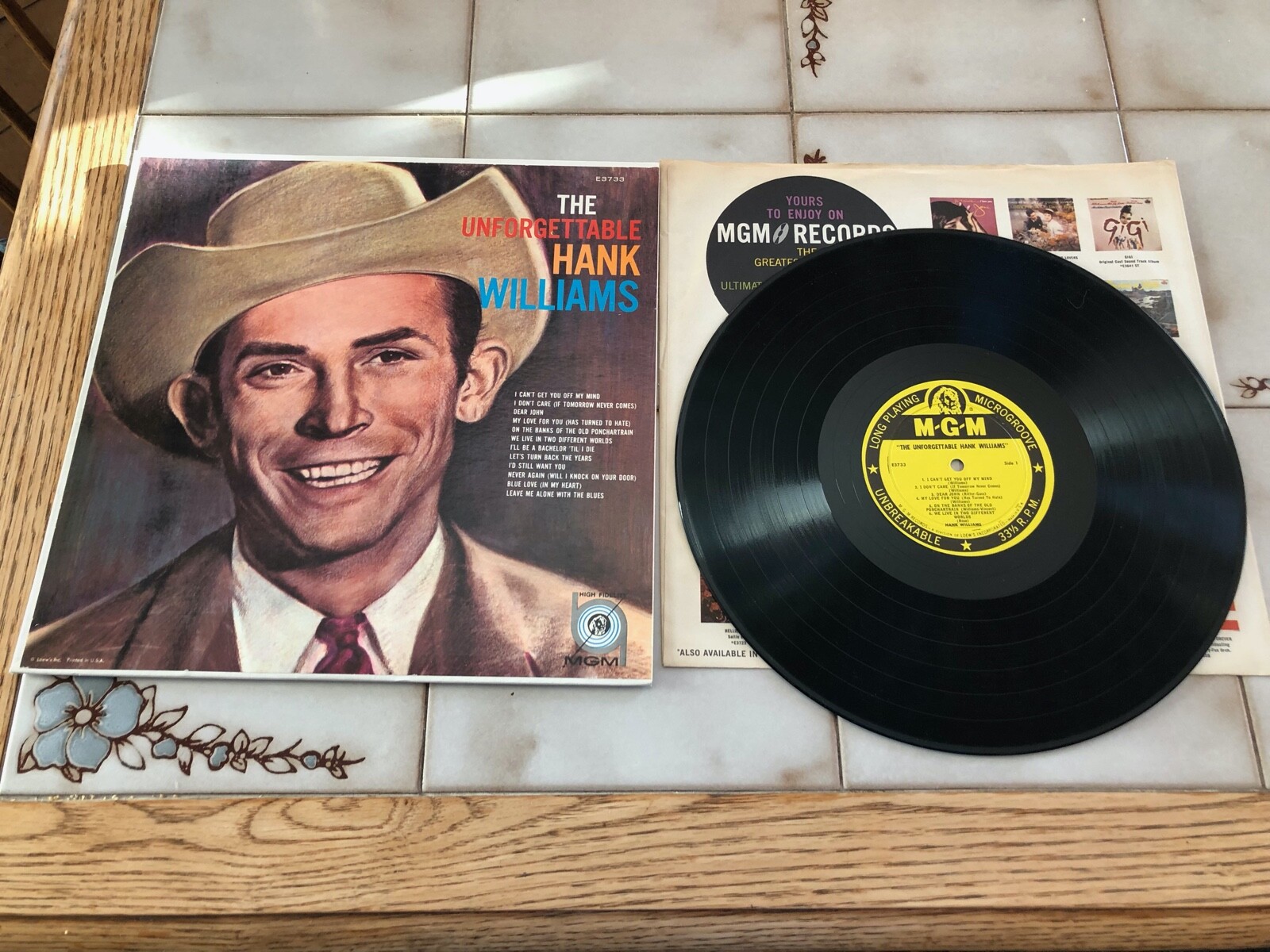 HANK WILLIAMS The Unforgettable Hank Williams LP MGM YELLOW LABEL MONO NM VINYL