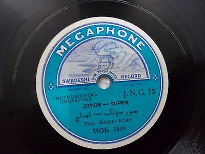 ENAYET KHAN SURSAPTAK INSTRUMENTAL CLASSICAL J N G 72 RARE 78 RPM RECORD EX A