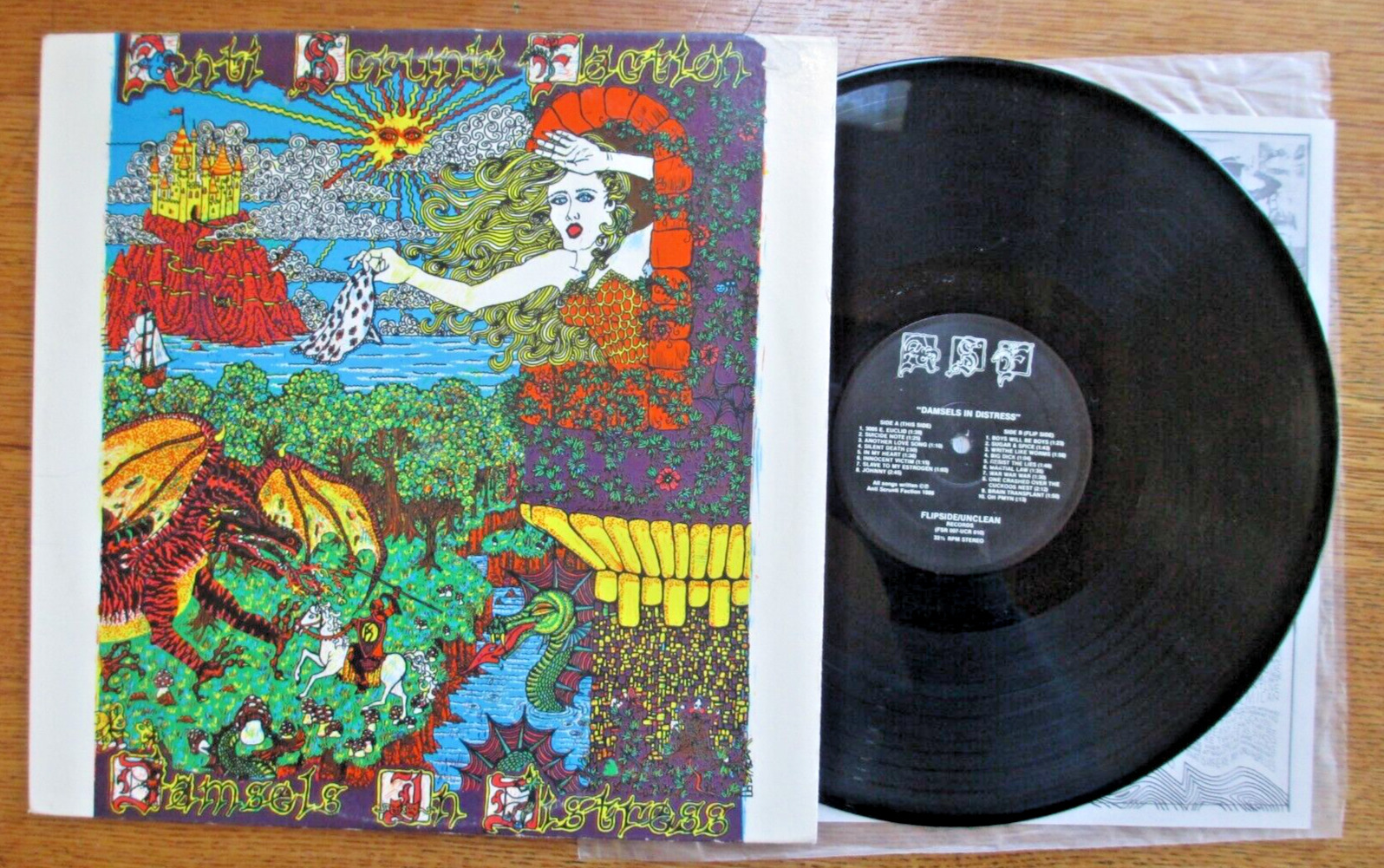 Anti Scrunti Faction &ndash; Damsels In Distress LP 1986 Flipside FSR-007 EX Insert