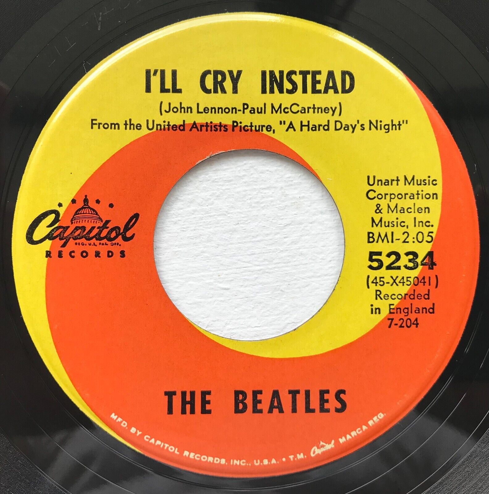 popsike.com - BEATLES – I’ll Cry Instead / I’m Happy Just To Dance With ...