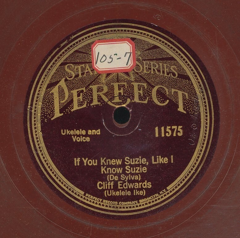 78tk-ukelele-PERFECT 11575-Cliff Edwards-(If you knew Suzie/Just like a baby) A
