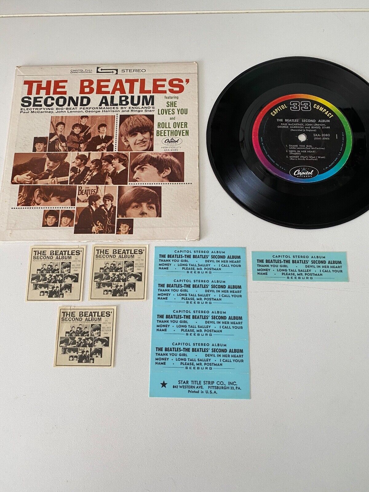 popsike.com - RARE THE BEATLES SECOND ALBUM CAPITOL COMPACT 33 rpm 1964 ...