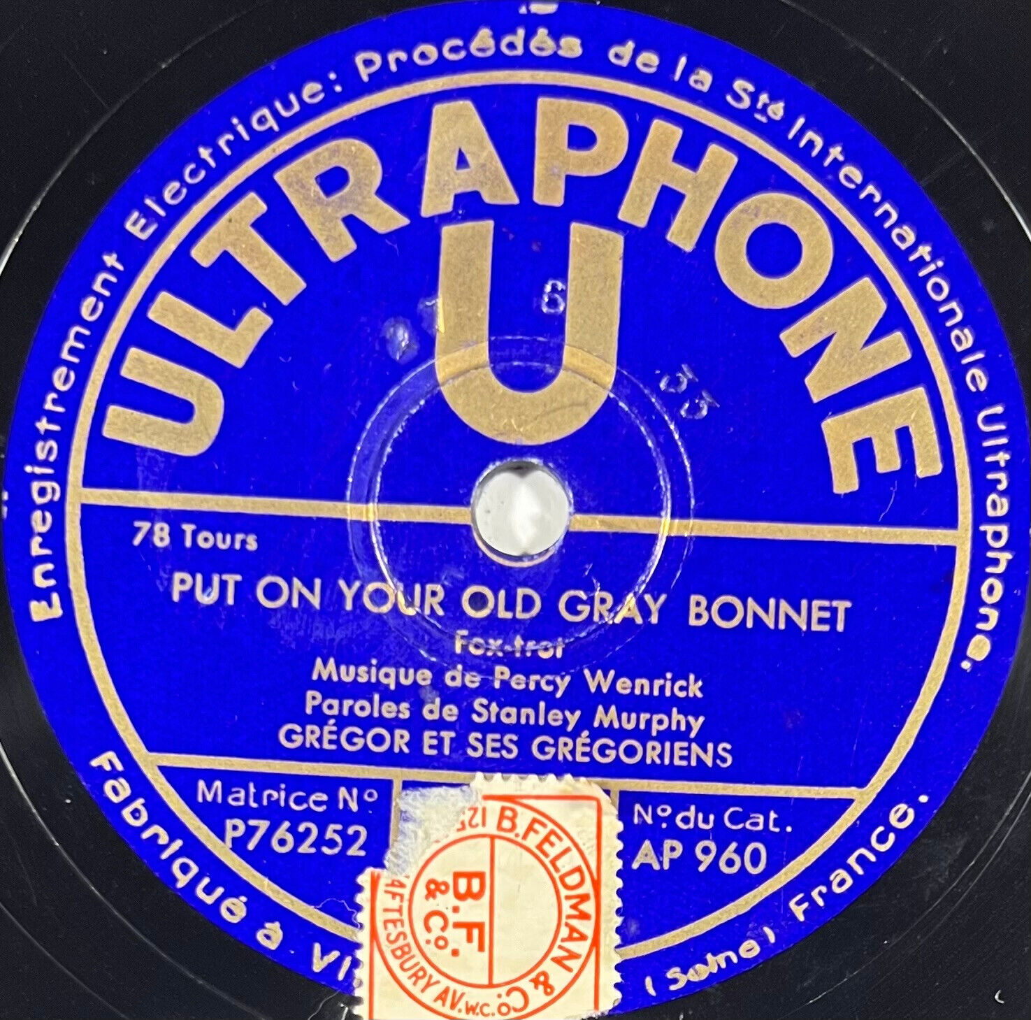 popsike.com - Grégor et ses Grégoriens : Put on your old gray bonnet 78 ...