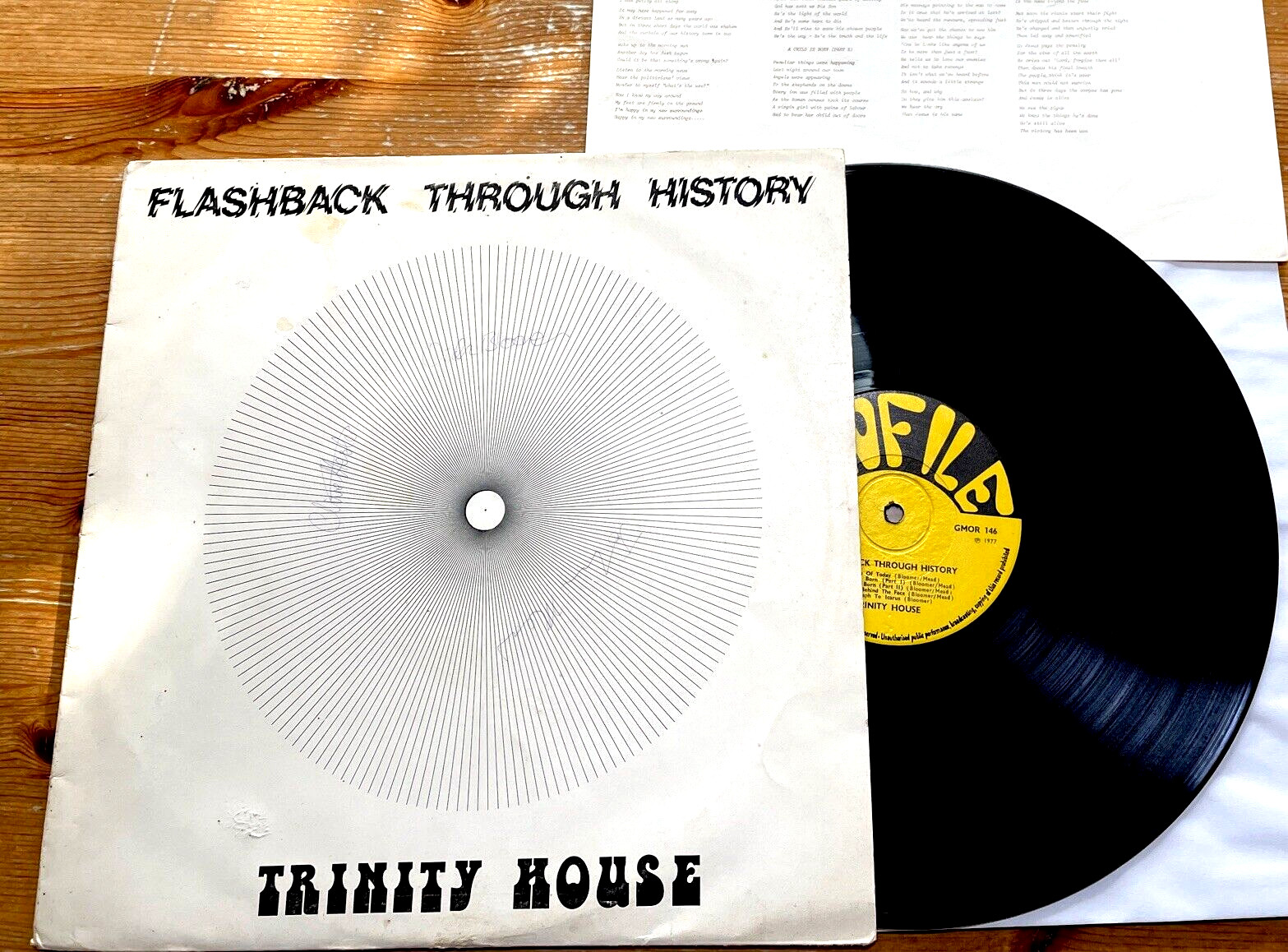 VERY RARE SIGNED VINYL RECORD- TRINITY HOUSE "FLASHBACK THROUGH HISTORY" GMOR146 A
