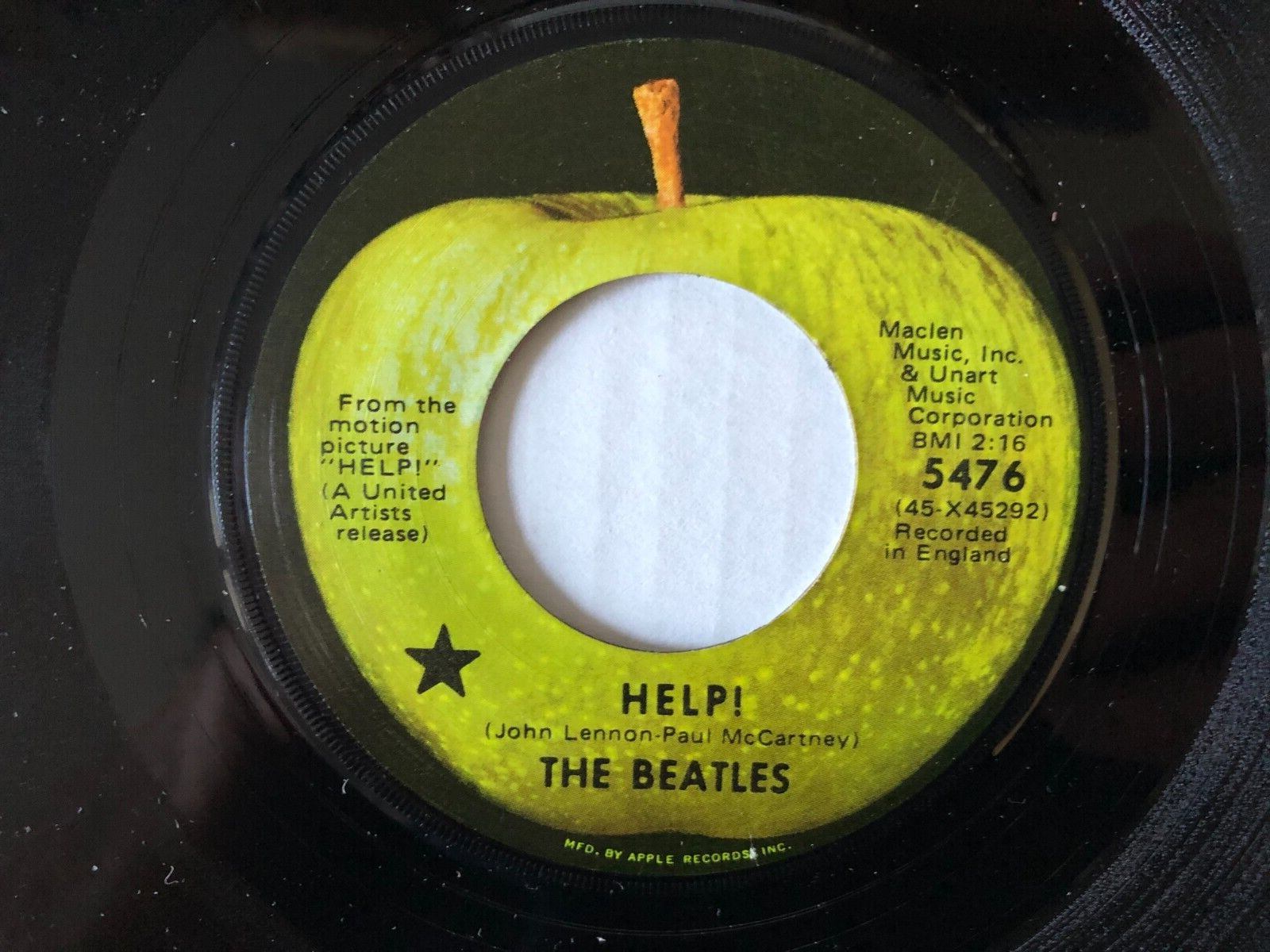 popsike.com - Beatles HELP / I'M DOWN 1971 Apple BLACK STAR Los Angeles ...