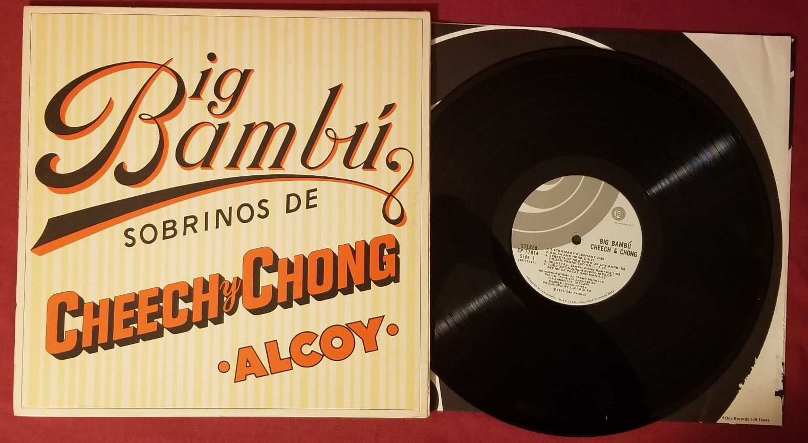 CHEECH AND CHONG BIG BAMBU EXCELLENT LP + ROLLING PAPER & ORIGINAL INNER SLEEVE A