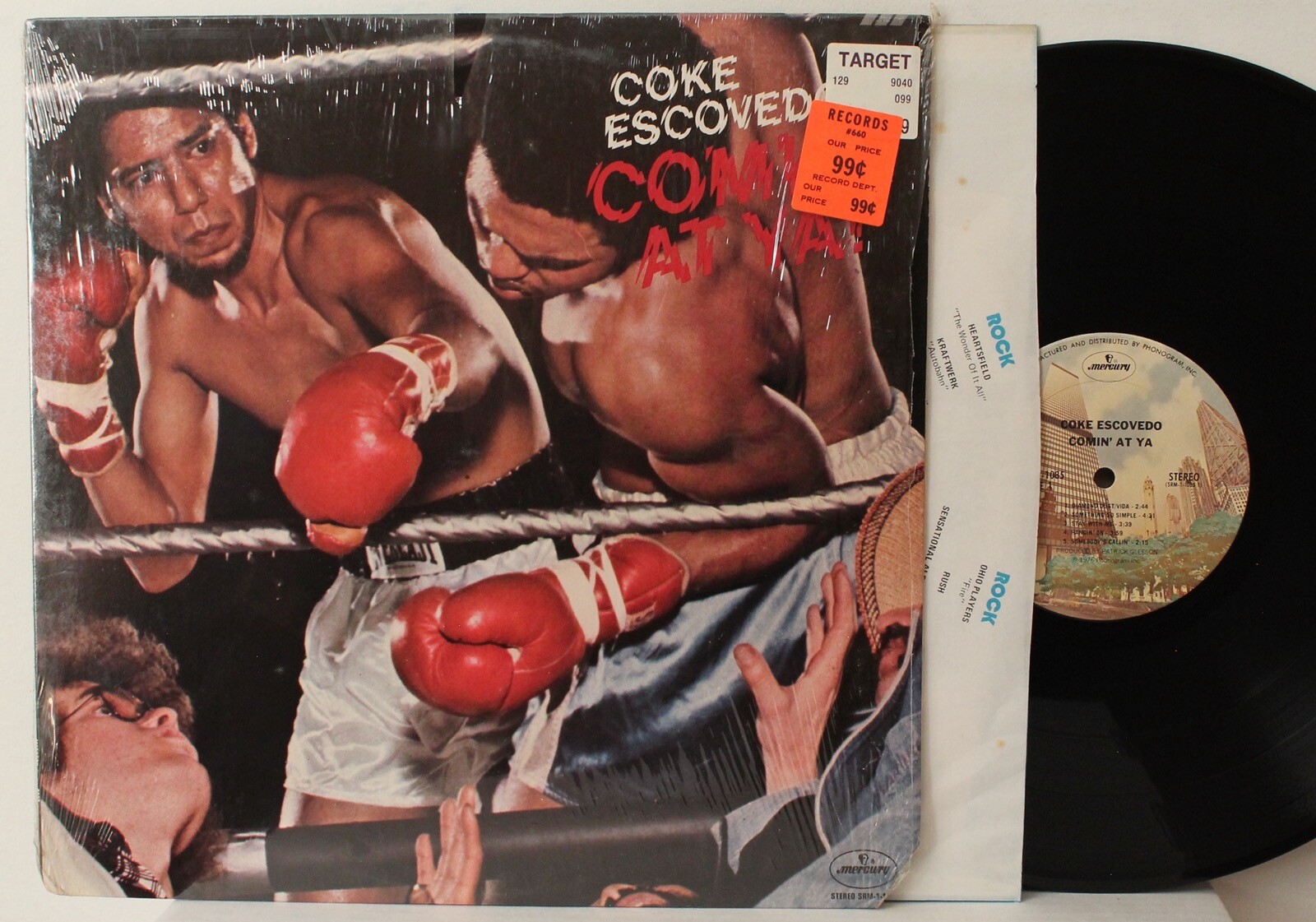 COKE ESCOVEDO "Comin' At Ya" LP (Mercury SRM-1-1085, orig '76) VG++ SHRINK Funk A