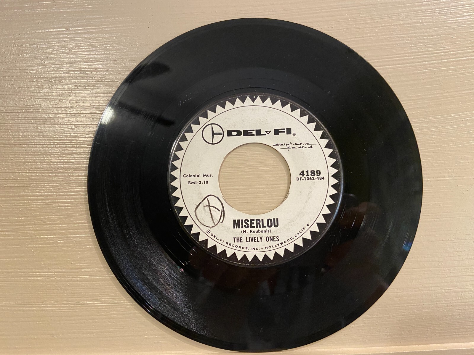 THE LIVELY ONES - MISERLOU/ LIVIN' DEL-FI-4189 Promo 45rpm 1962 Surf N/M A