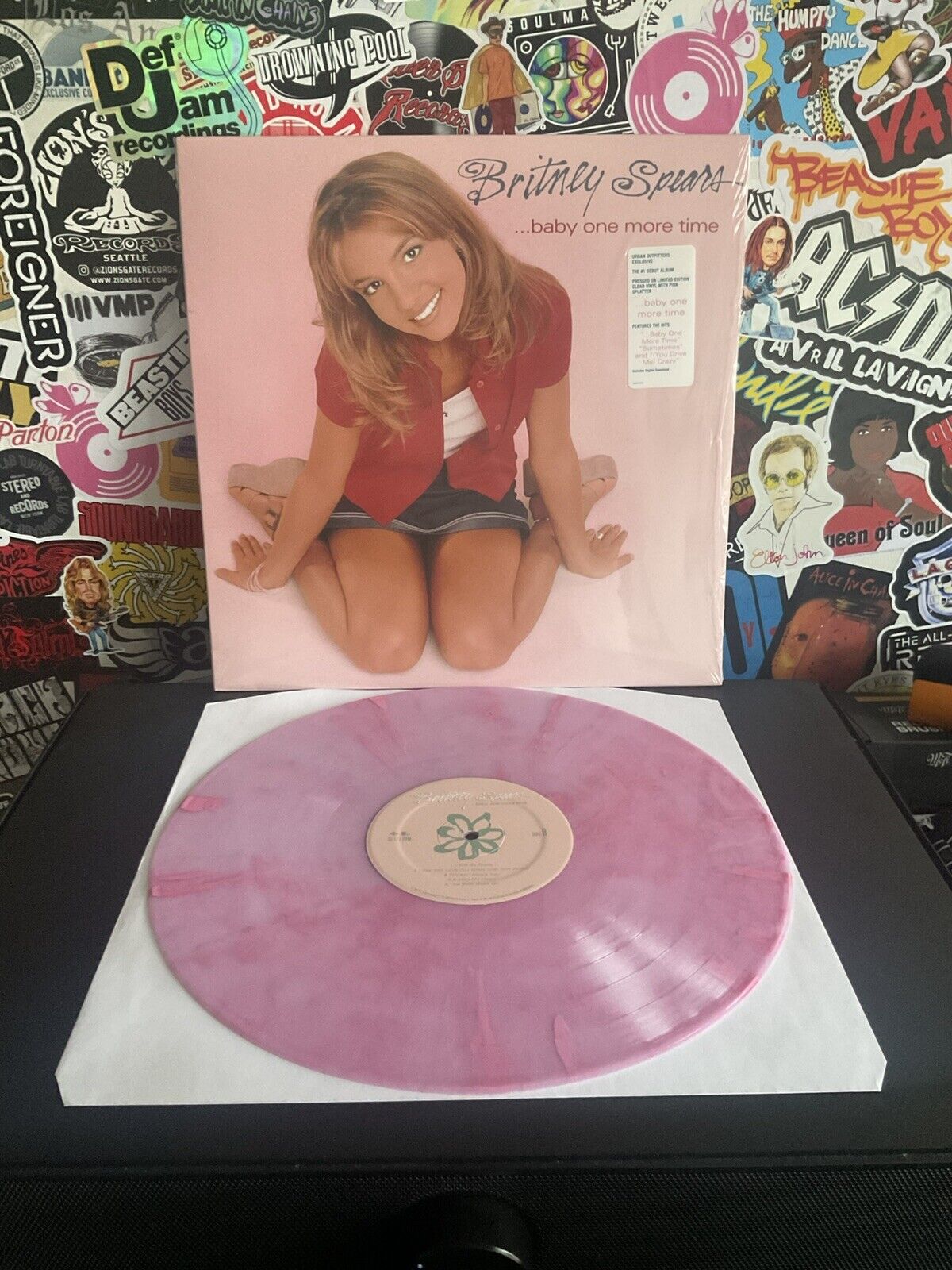 BRITNEY SPEARS Baby One More Time VG++ CLEAR W/PINK SPLATTER VINYL W/HYPE