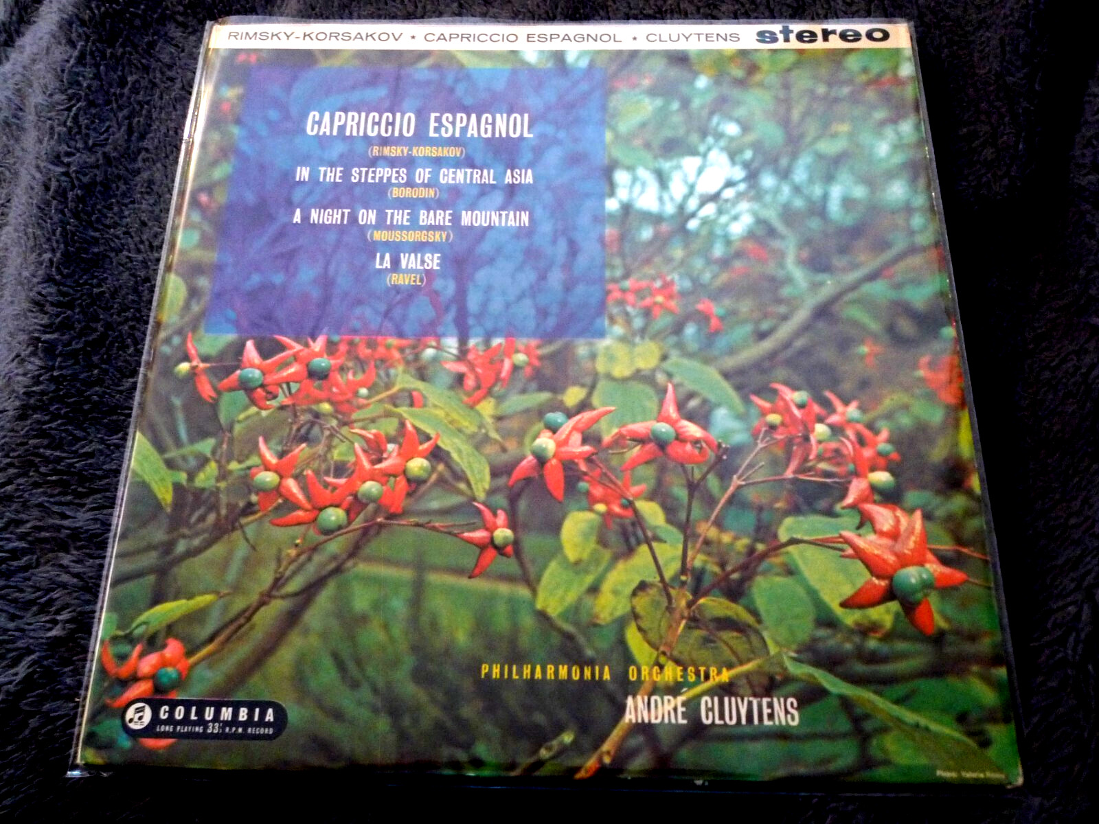 CLASSICAL-KORSAKOV/CLUYTENS-CAPRICCIO ESPAGNOL-COLUMBIA SAX 2355 TS ED1 RARE A