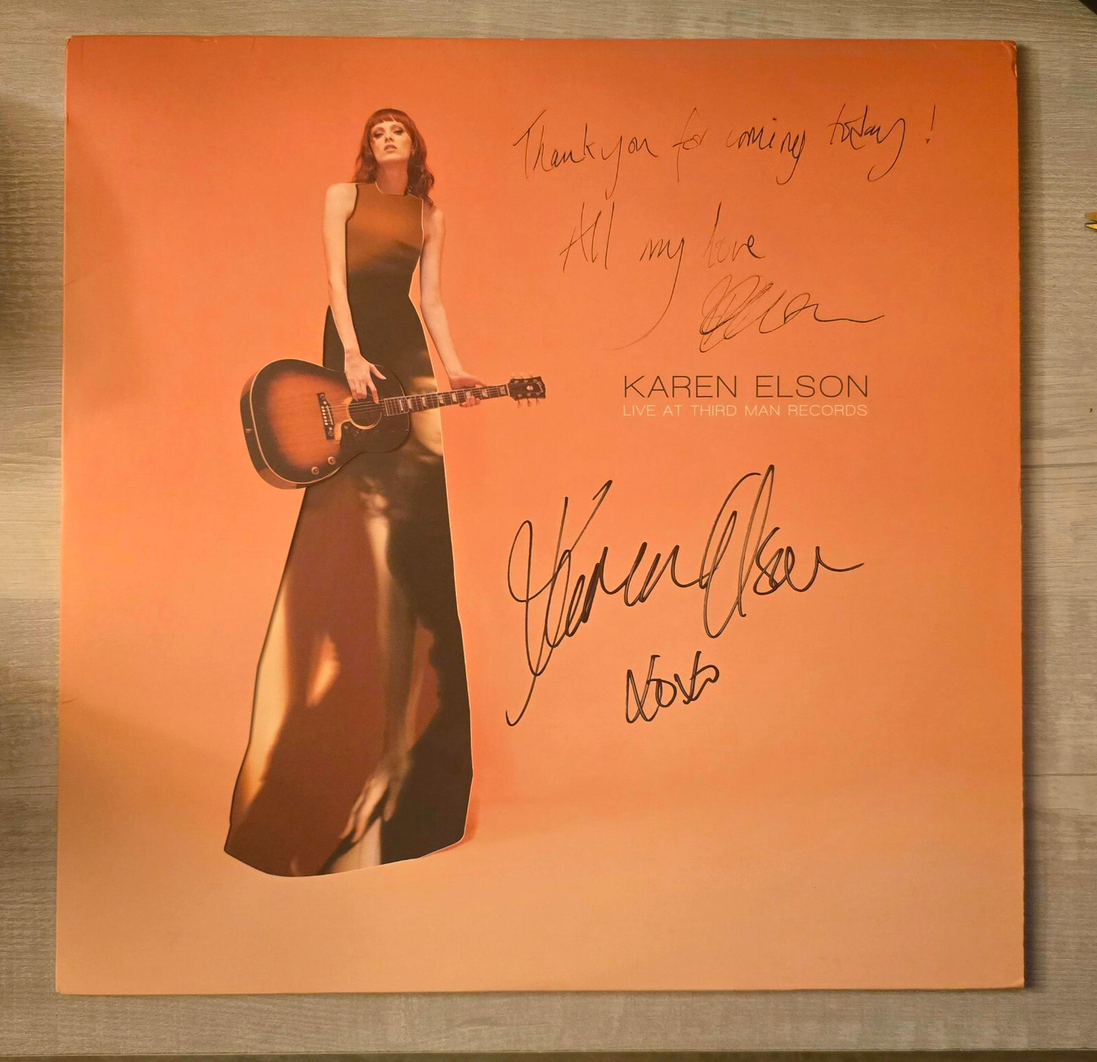 RARE Karen Elson &ndash; Double Signed Live at Third Man &ndash; Vault Eclipse Vinyl &ndash; TMR A