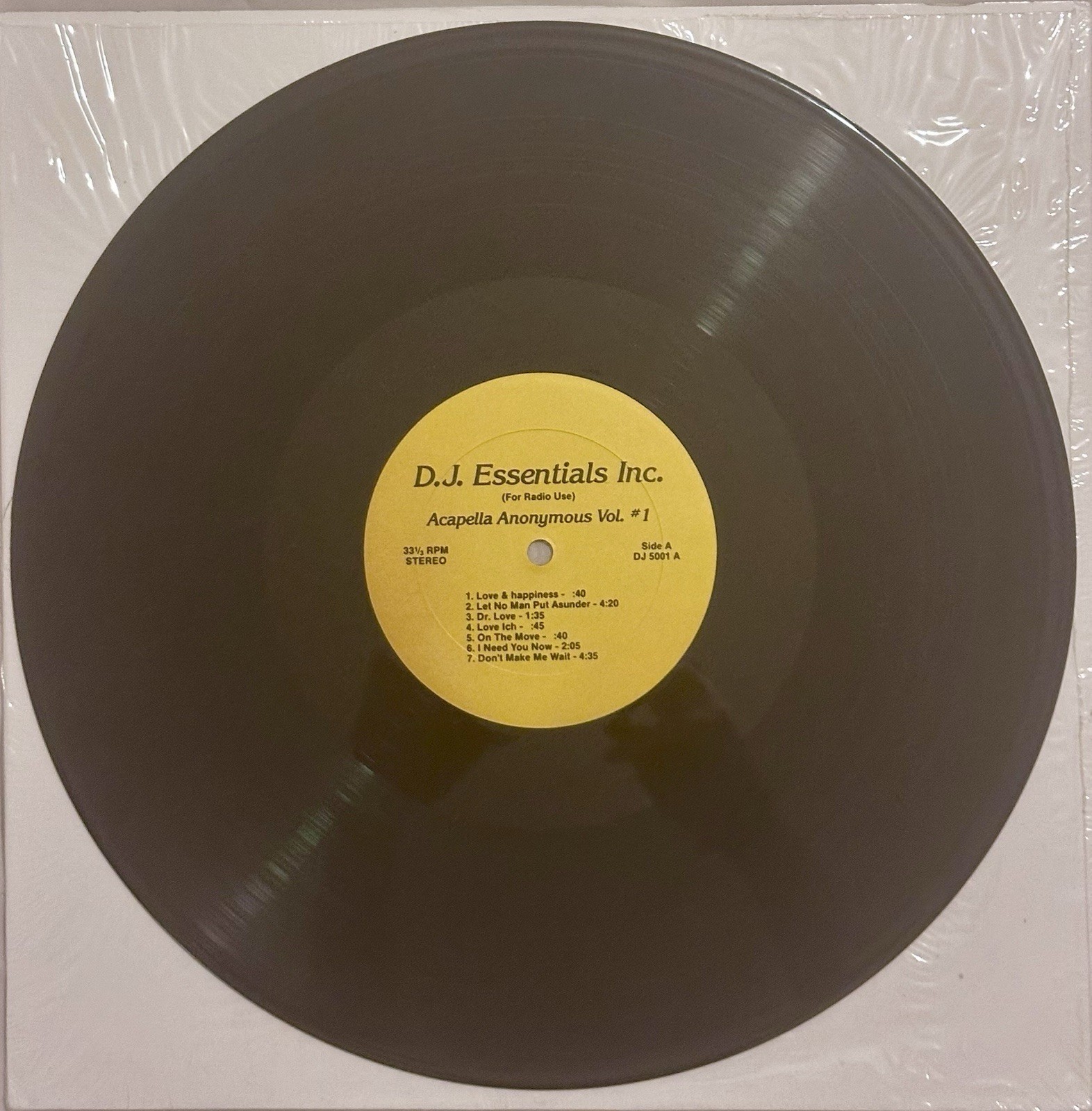 DJ Essentials Inc. Acapella Anonymous Vol. #1 *Mint Condition* A