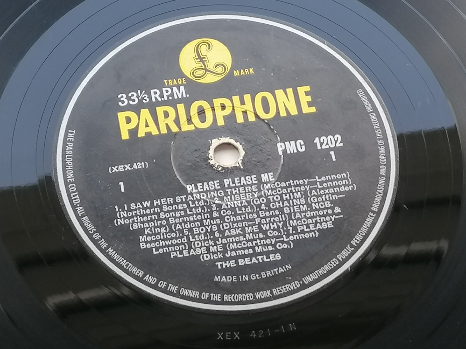 THE BEATLES 1963 UK LP PLEASE PLEASE ME PARLOPHONE PMC