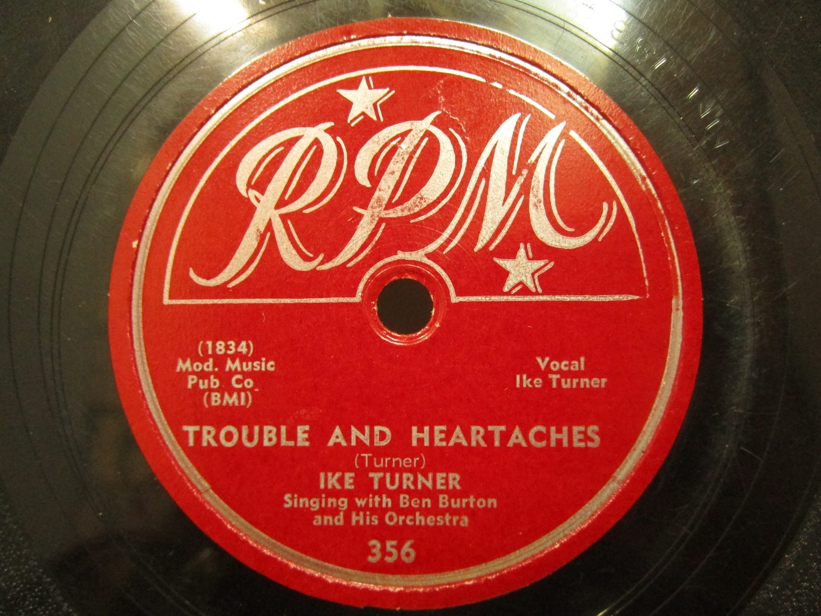 IKE TURNER TROUBLE AND HEARTACHES/YOU'RE DRIVING ME INSANE RPM 356--78 RPM A