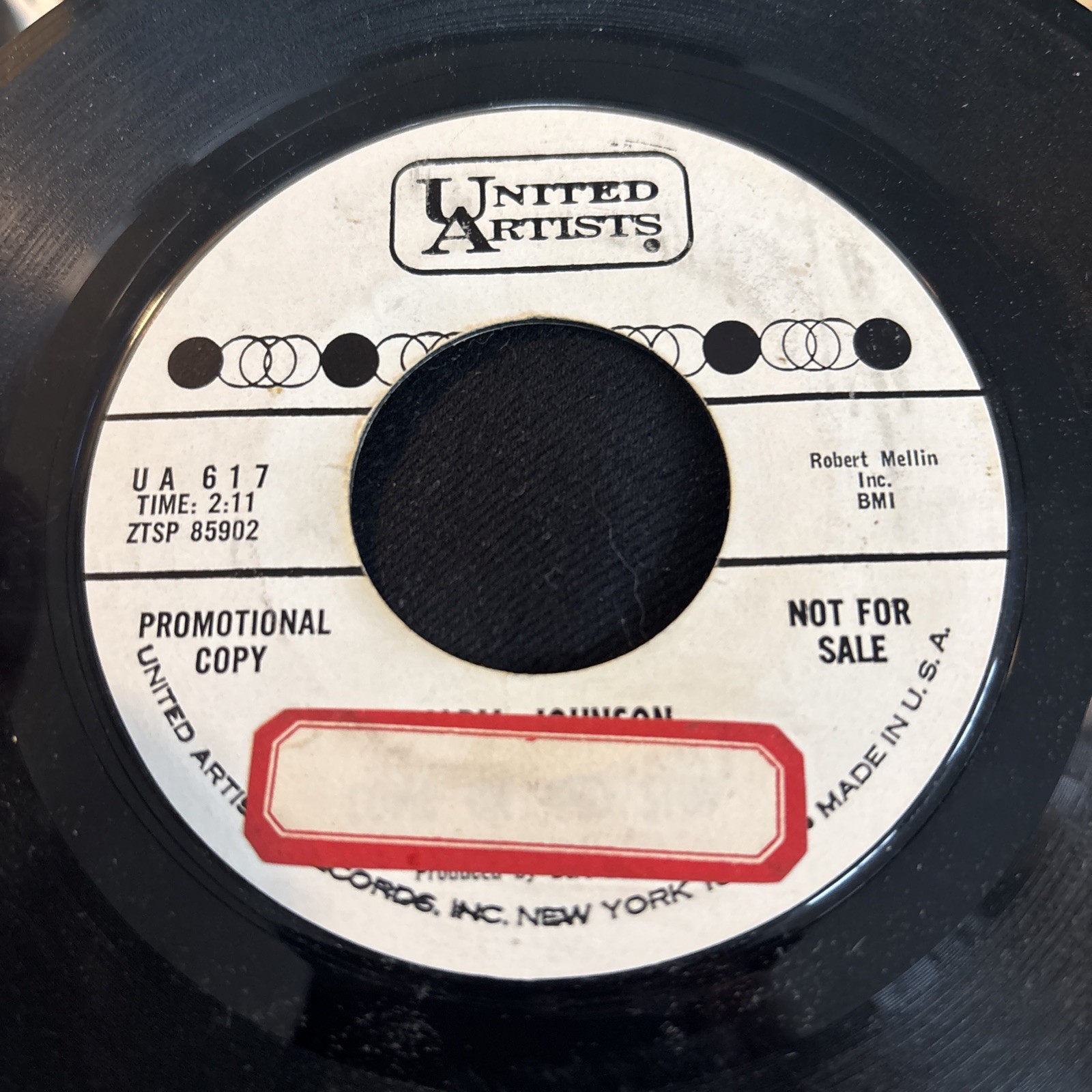 Marv Johnson " Come On And Stop " United Artists Promo Northern / Northern Soul A