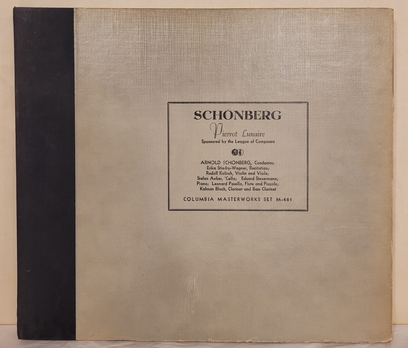 HEARSchonberg Schoenberg Pierrot Lunaire 4X 12" Columbia M-461 Classical 78 E- A