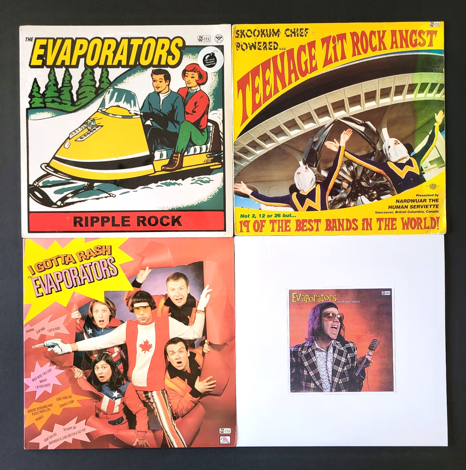 Nardwuar, The Evaporators Ripple Rock Vinyl, NEW + 3 Records (Used) Thee Goblins A