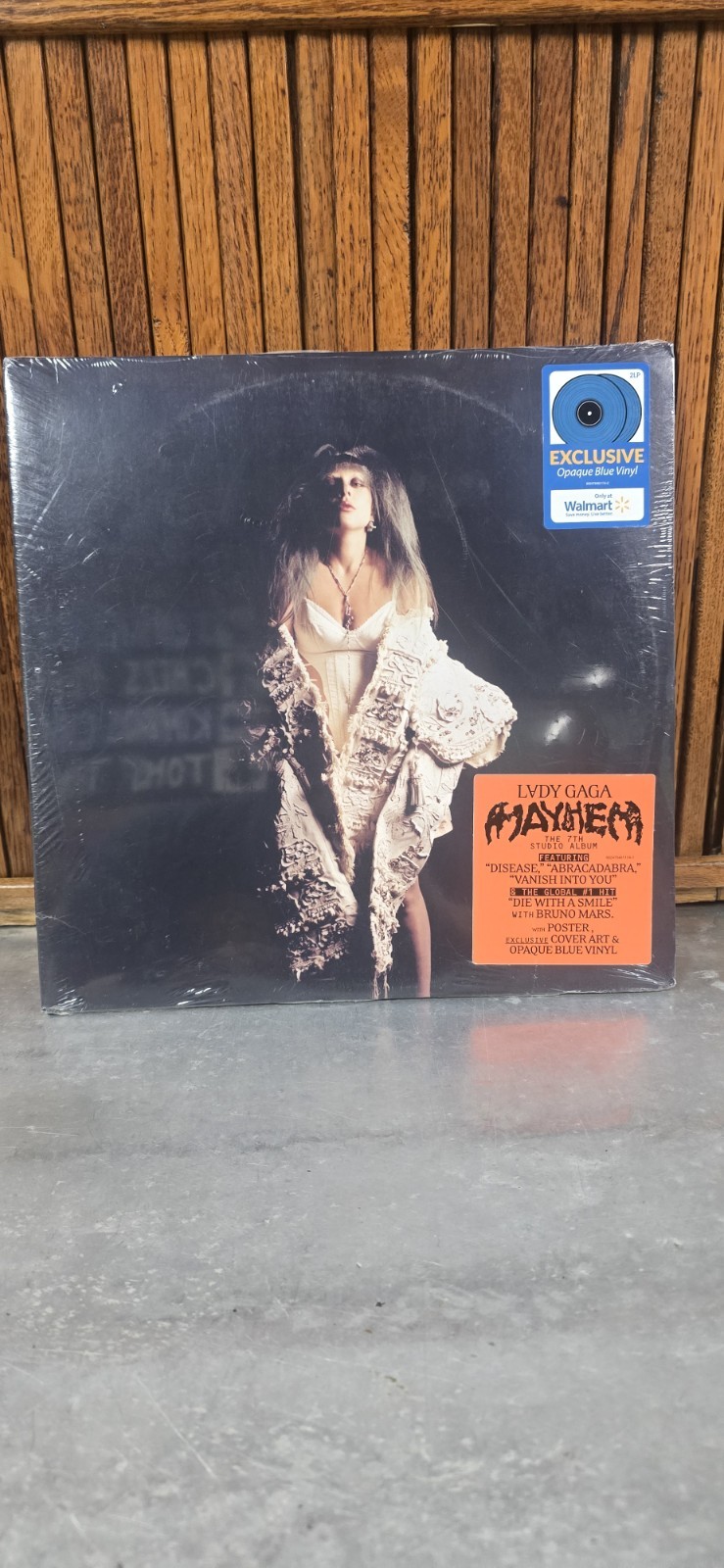Lady Gaga MAYHEM (Walmart Exclusive Opaque Blue 2 LP Vinyl) Sealed Shrink Tear A