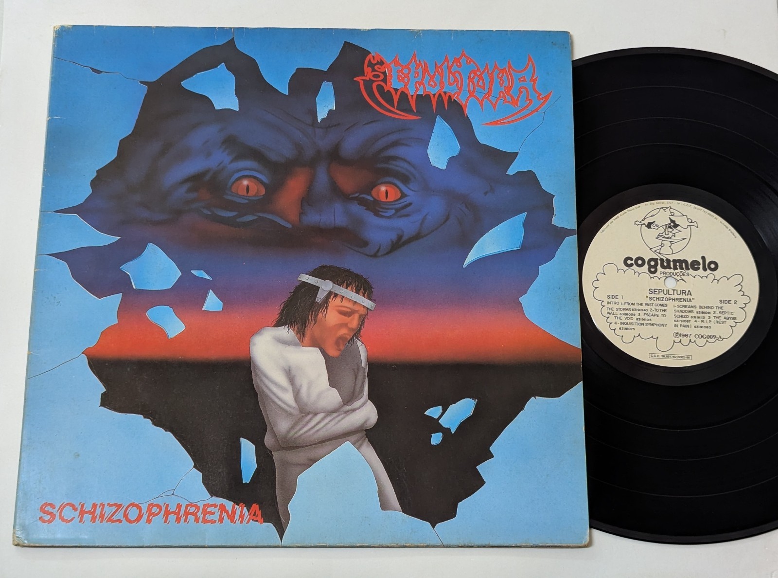 Sepultura - Schizophrenia BRAZIL 1st press Lp 1987 Cogumelo Gatefold A