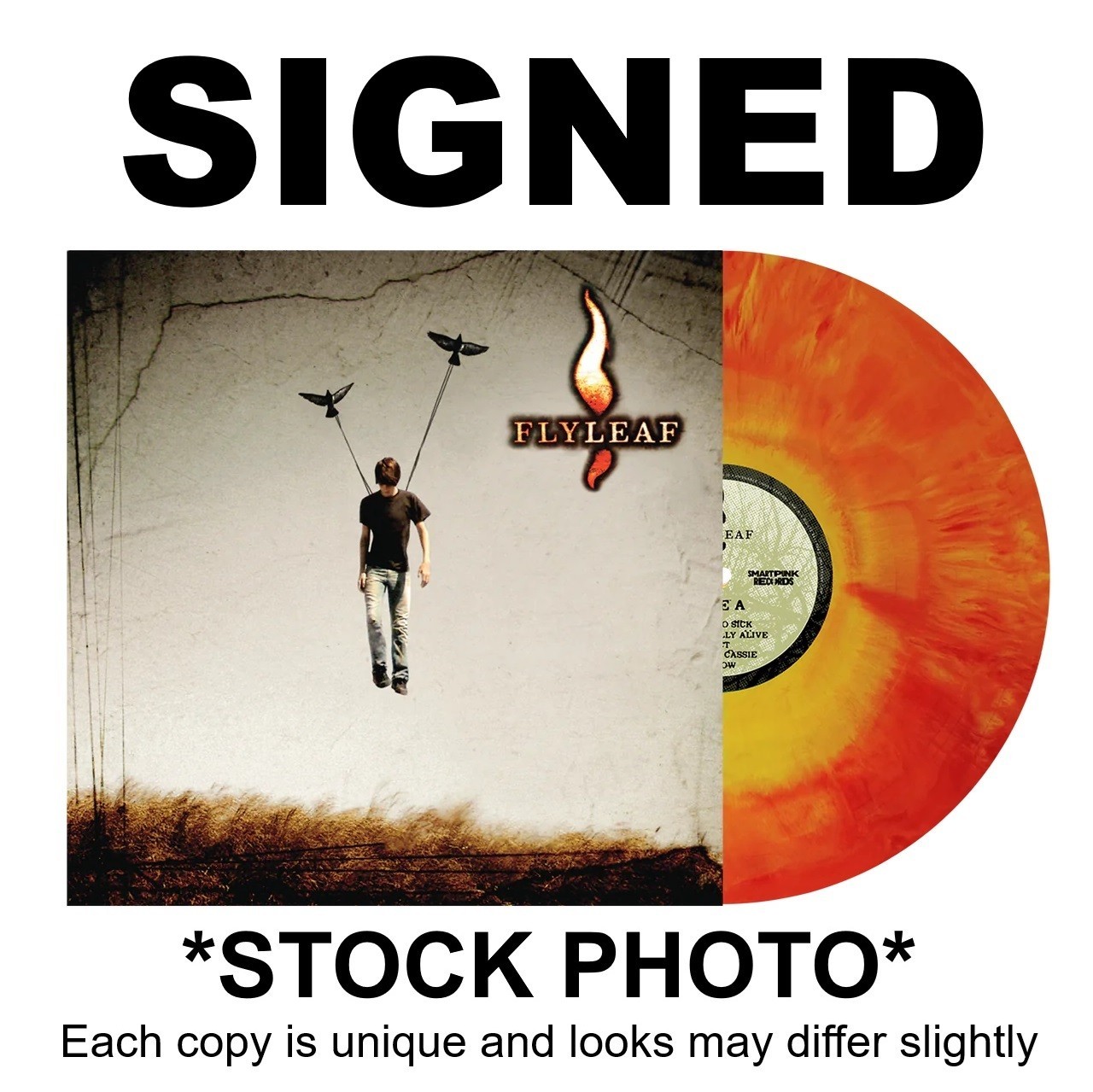 SIGNED NEW Red & Yellow Galaxy Vinyl Flyleaf LP Limited Smartpunk Band 2025 rare A