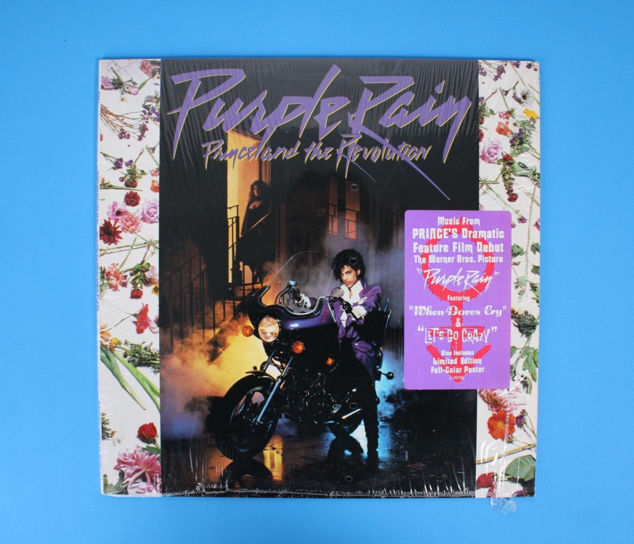 1984 PRINCE AND THE REVOLUTION - PURPLE RAIN HYPE STICKER VINYL LP 1-25110 NM A