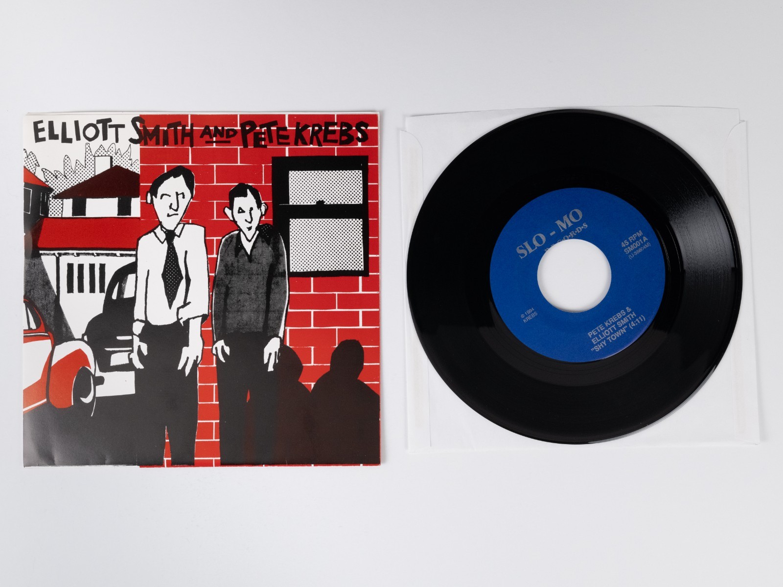 Elliott Smith And Pete Krebs - Shytown / No Confidence Man (7", Single) 1994-VG+ A