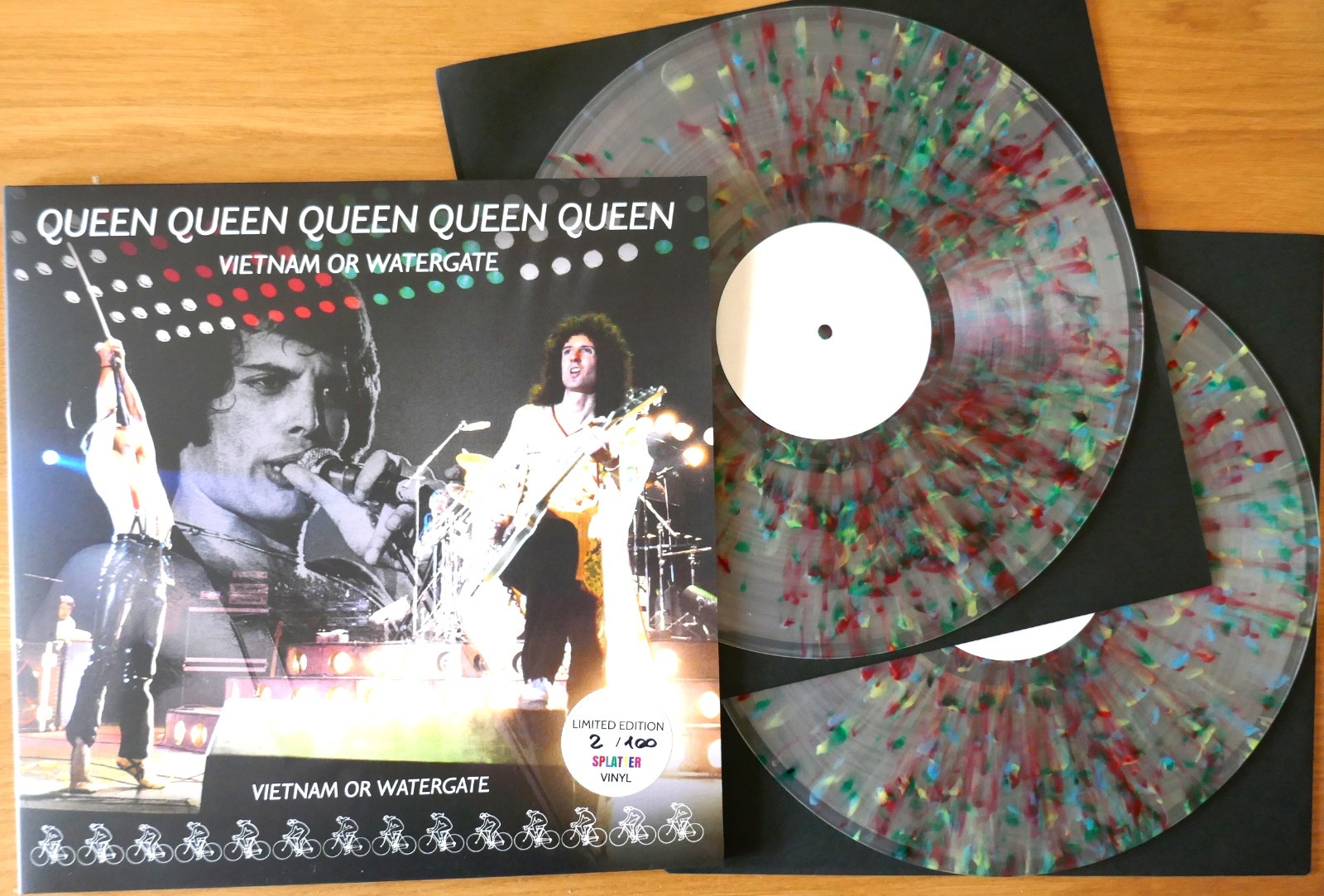 QUEEN - VIETNAM... LIVE Providence 78 RARE 2 LP SPLATTER VINYL 100 MADE + prints A