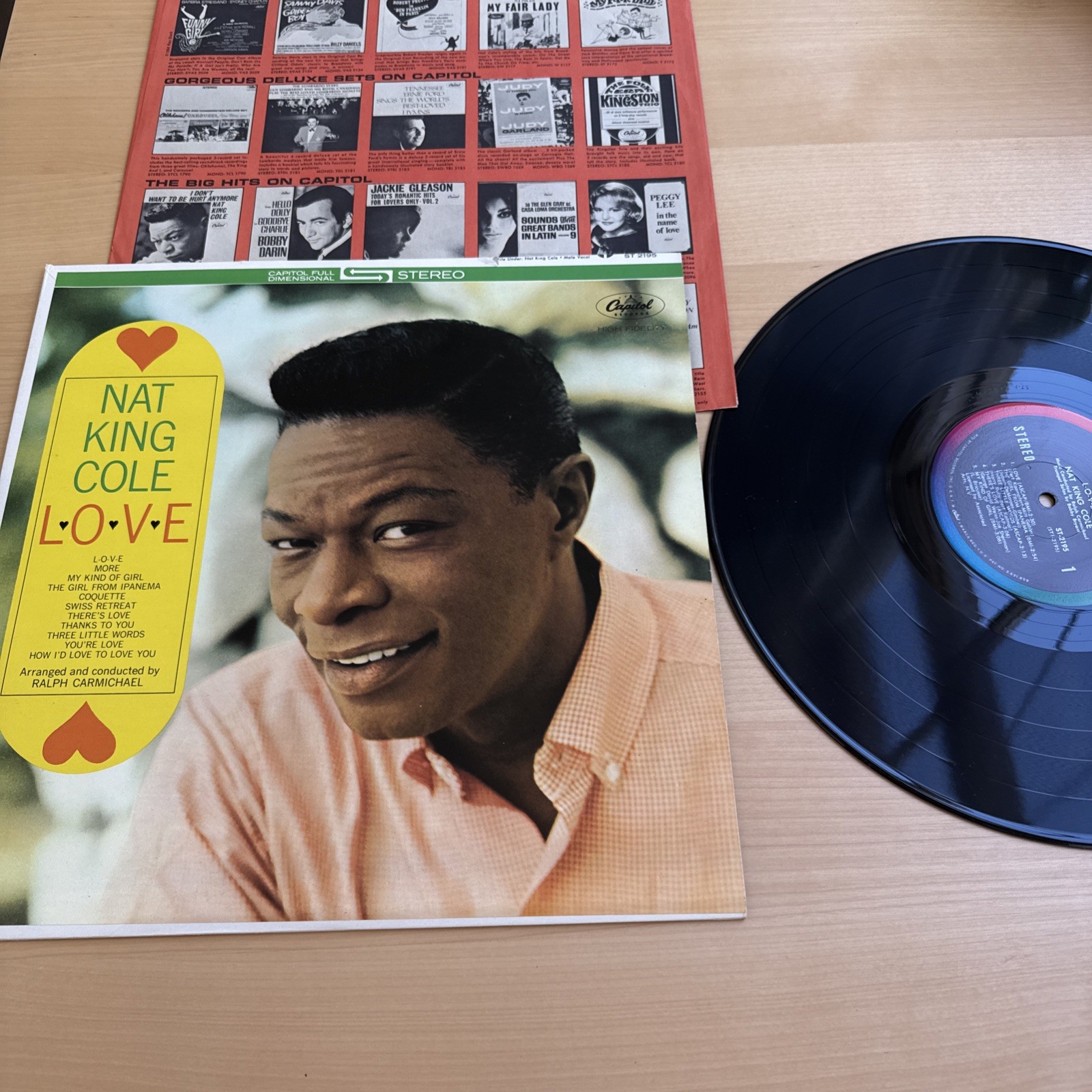 LOVE by Nat King Cole Vinyl LP Record 1965 US Press Capitol Records Excellent A