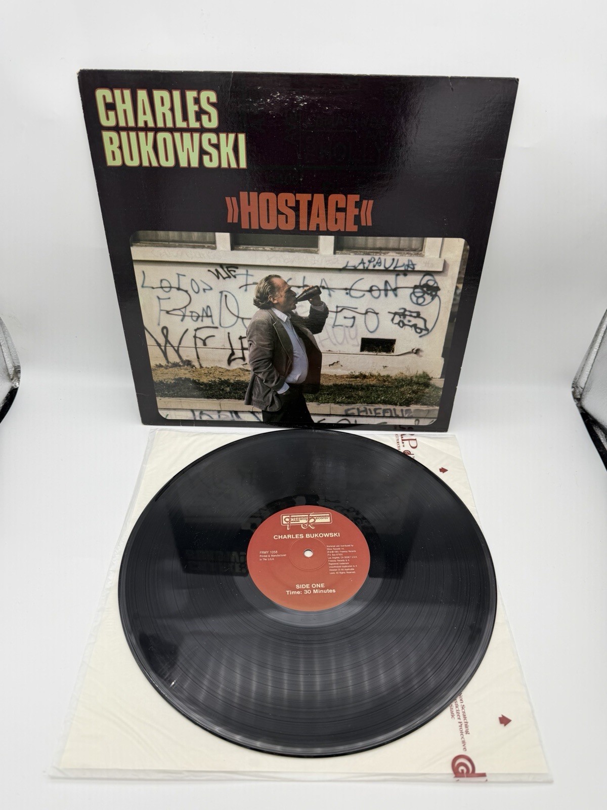 CHARLES BUKOWSKI Hostage Vinyl LP Freeway Records 1985 FRWY 1058 VG/VG+ A