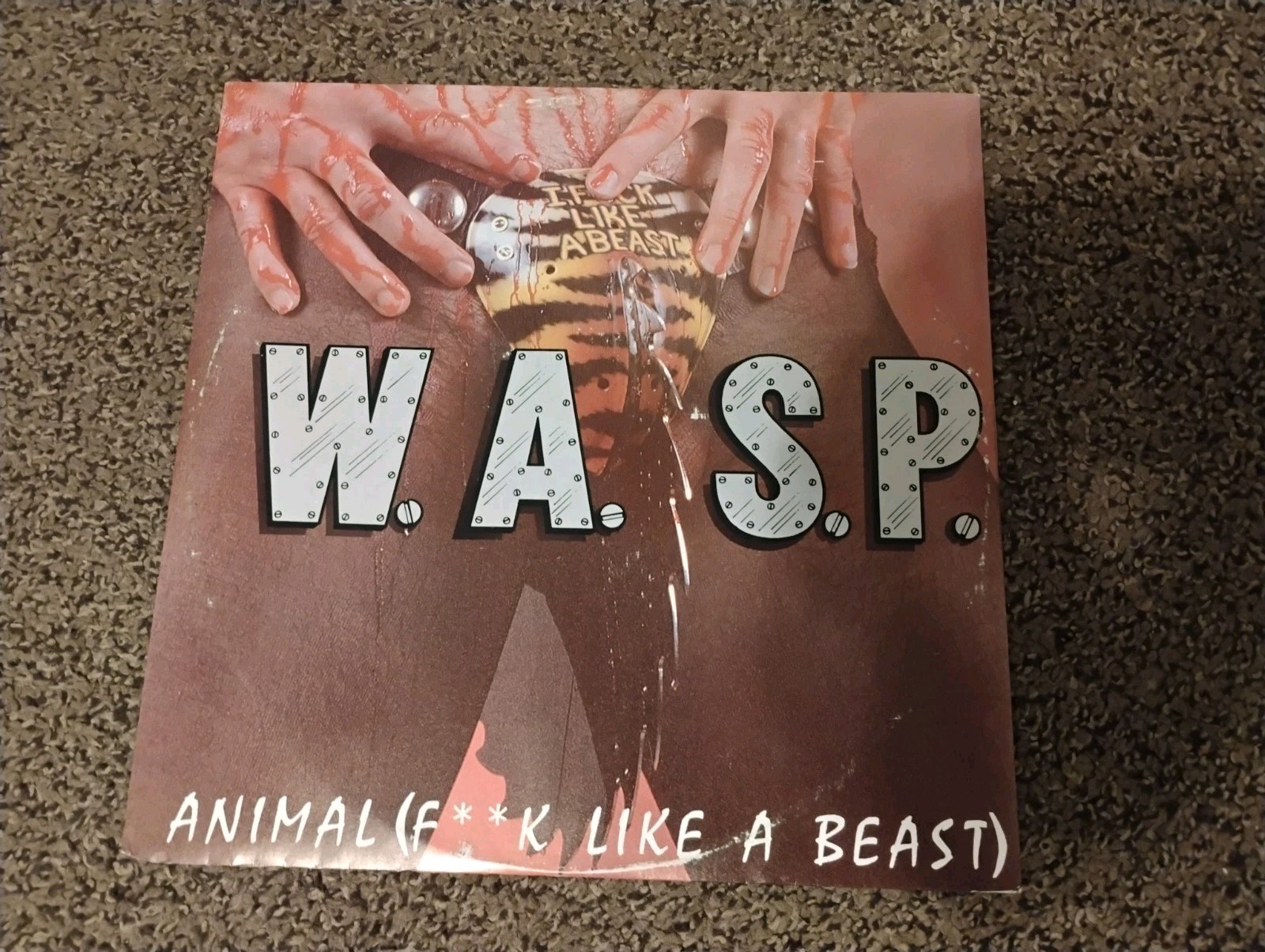 WASP Lp 12&rdquo; Animal/Show No Mercy 1984 Rare Red Vinyl, France 12-KUT-109 A