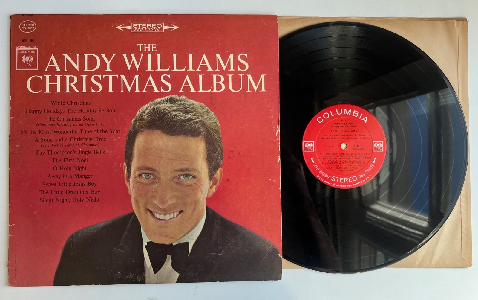 The Andy Williams Christmas Album Vinyl (Fair) Sounds Just OK Please Read A