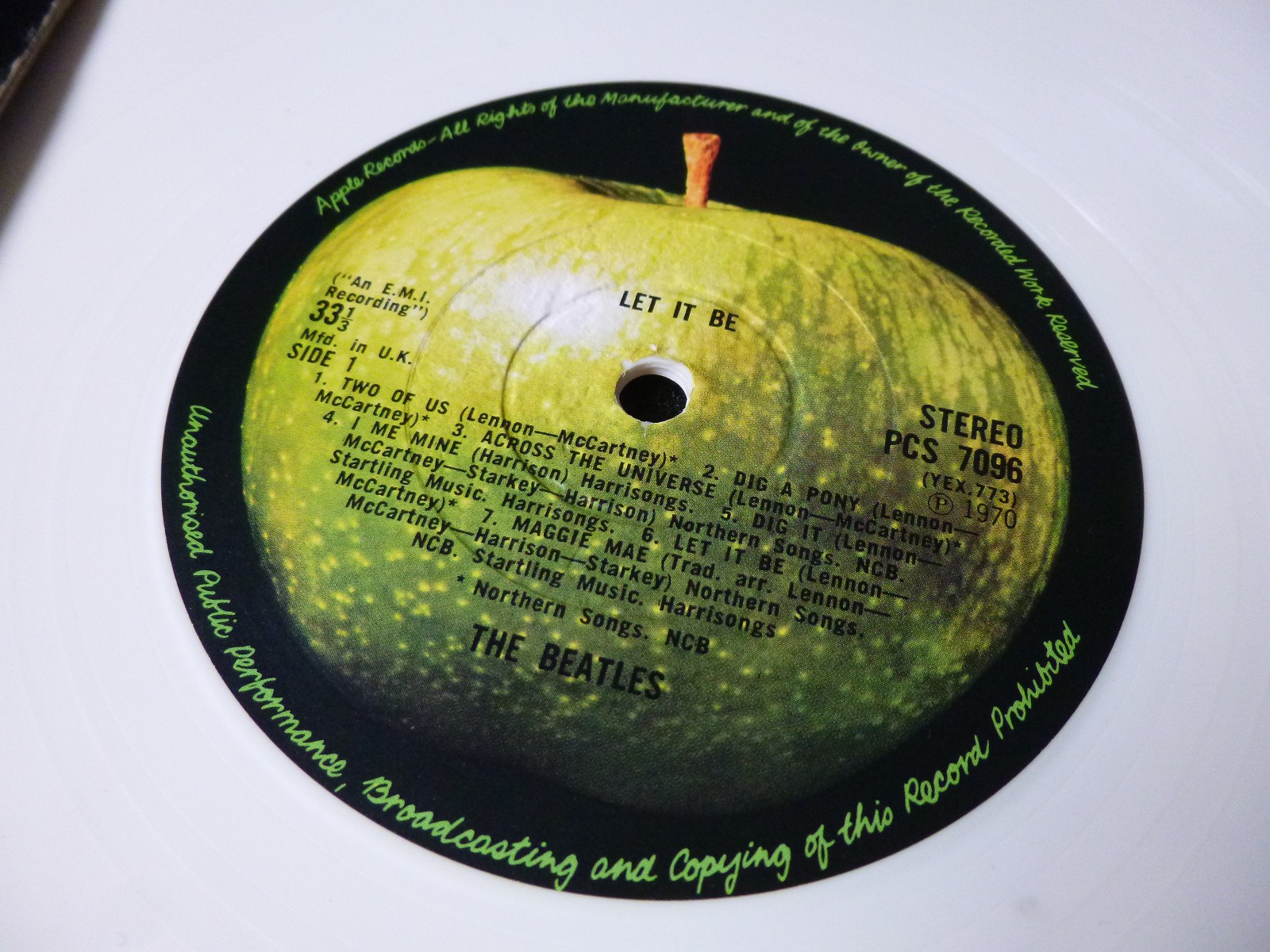 popsike.com - EX+/EX+ WHITE VINYL & HTM cut The BEATLES Let It Be PCS ...