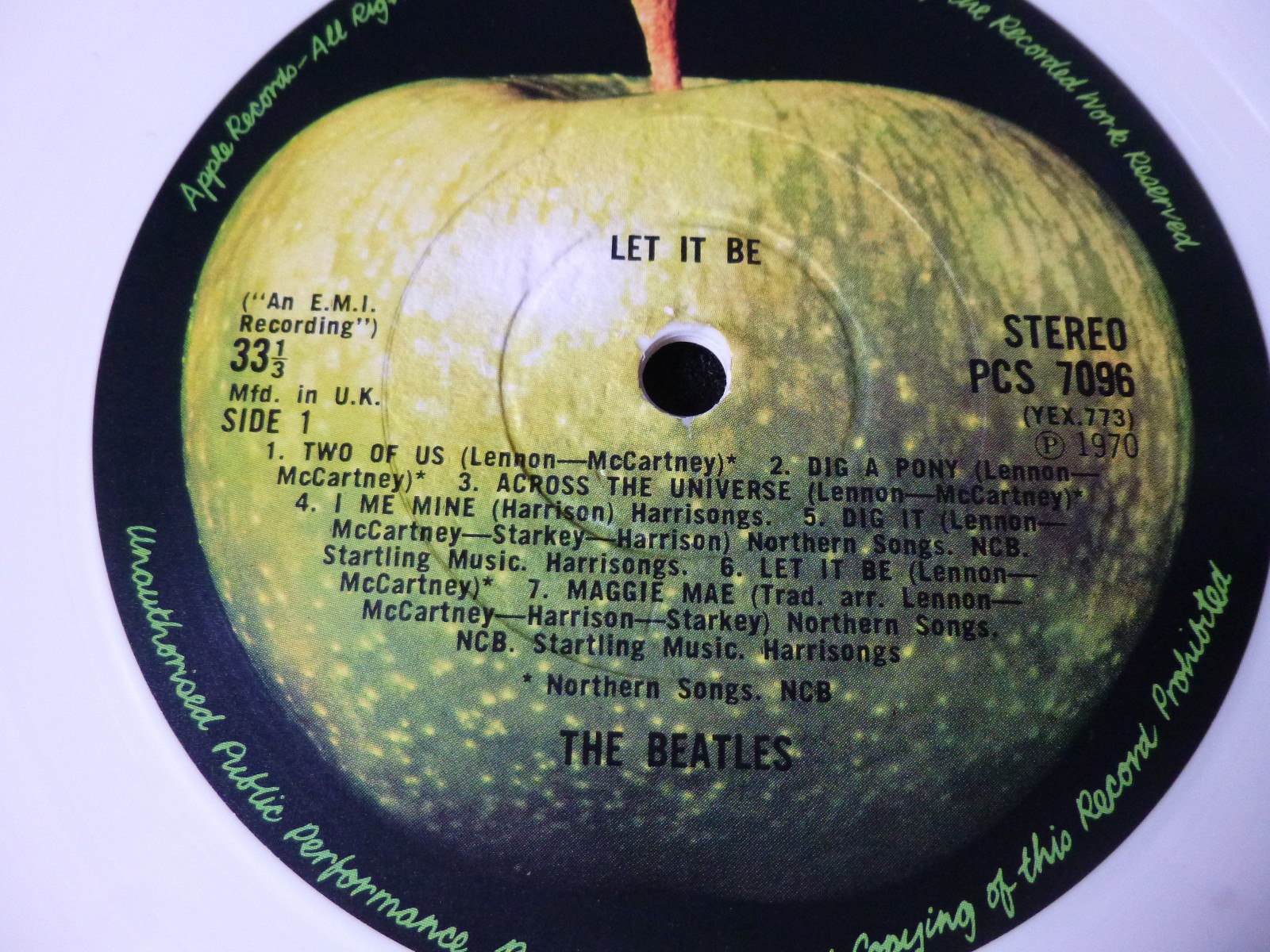 popsike.com - EX+/EX+ WHITE VINYL & HTM cut The BEATLES Let It Be PCS ...