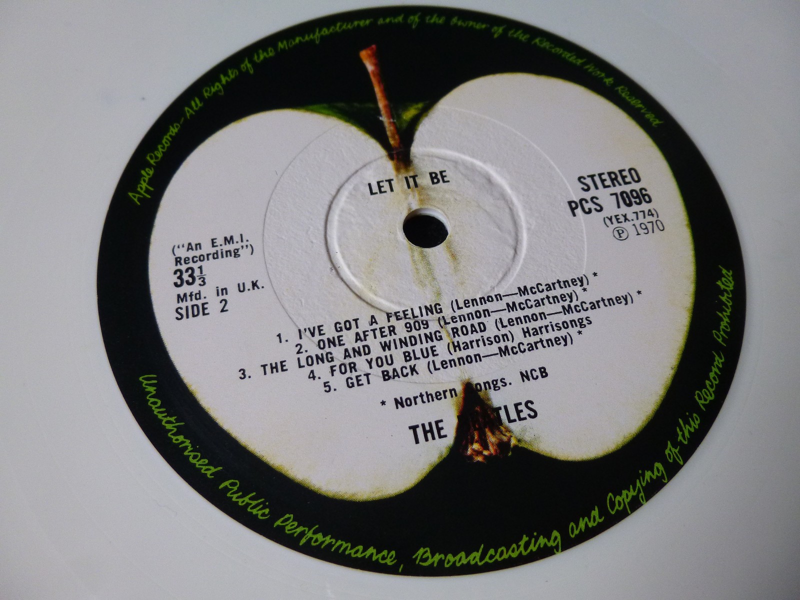 popsike.com - EX+/EX+ WHITE VINYL & HTM cut The BEATLES Let It Be PCS ...