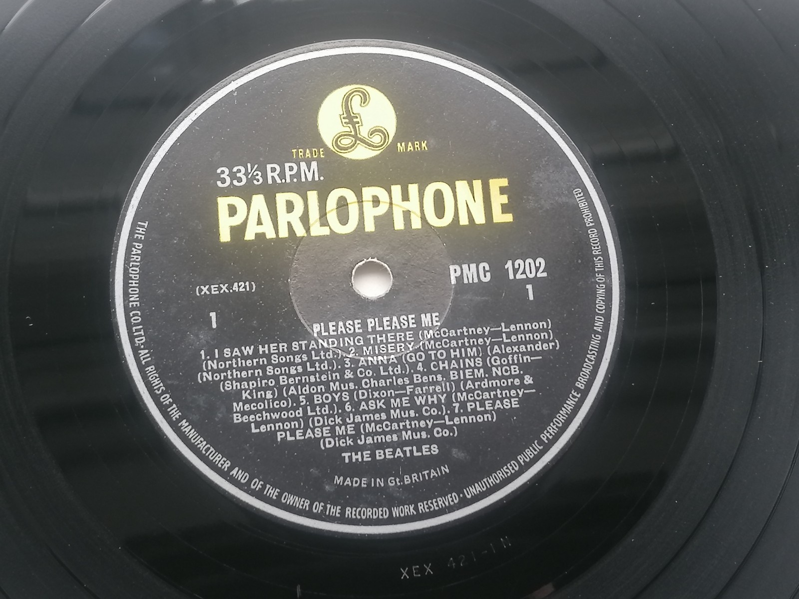 THE BEATLES 1963 UK LP PLEASE PLEASE ME PARLOPHONE PMC 1202 NO DATE A