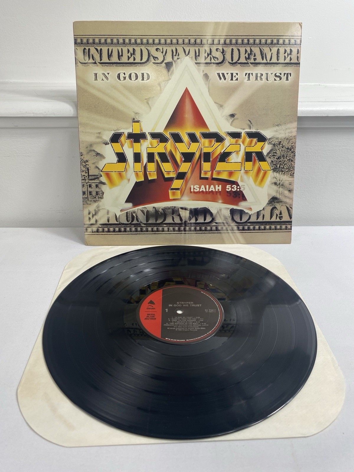 Stryper Vinyl Album In God We Trust 1988 Enigma Records Lyrics Sheet Hard Rock A