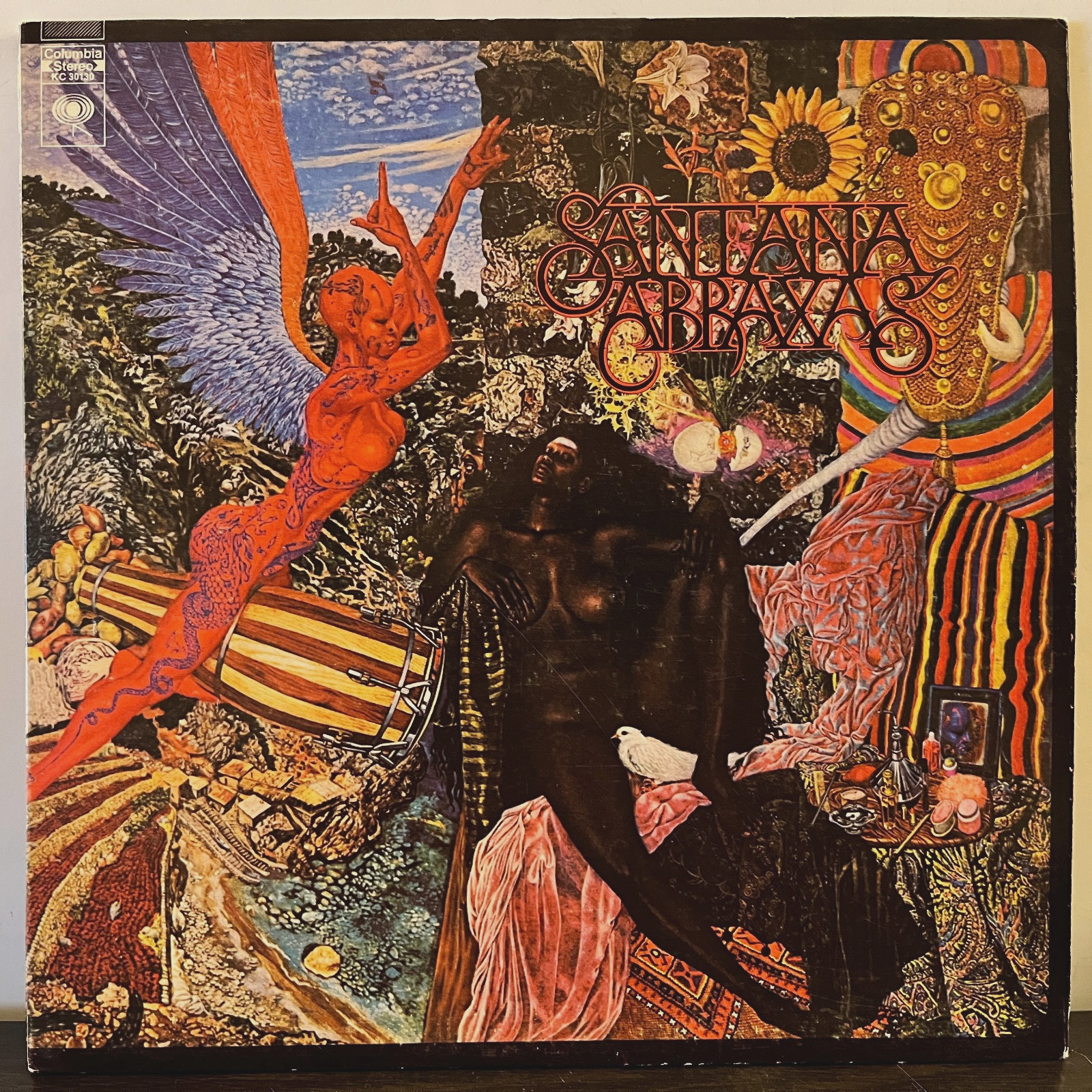 SANTANA - Abraxas (w/Poster) (1970) - 12" Vinyl Record LP - VG+ A