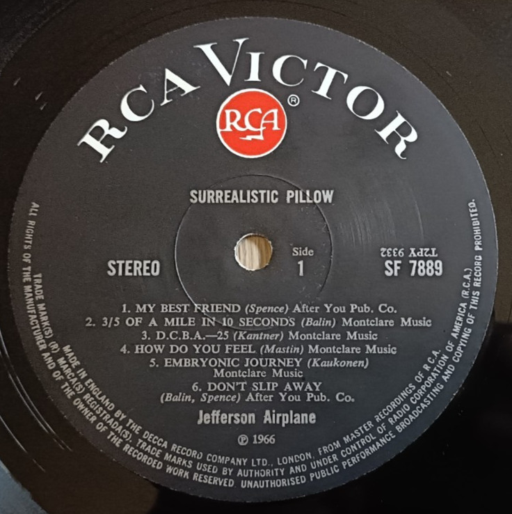 Jefferson Airplane LP Surrealistic Pillow UK RCA 1st Press WONDERFUL AUDIO PSYCH A