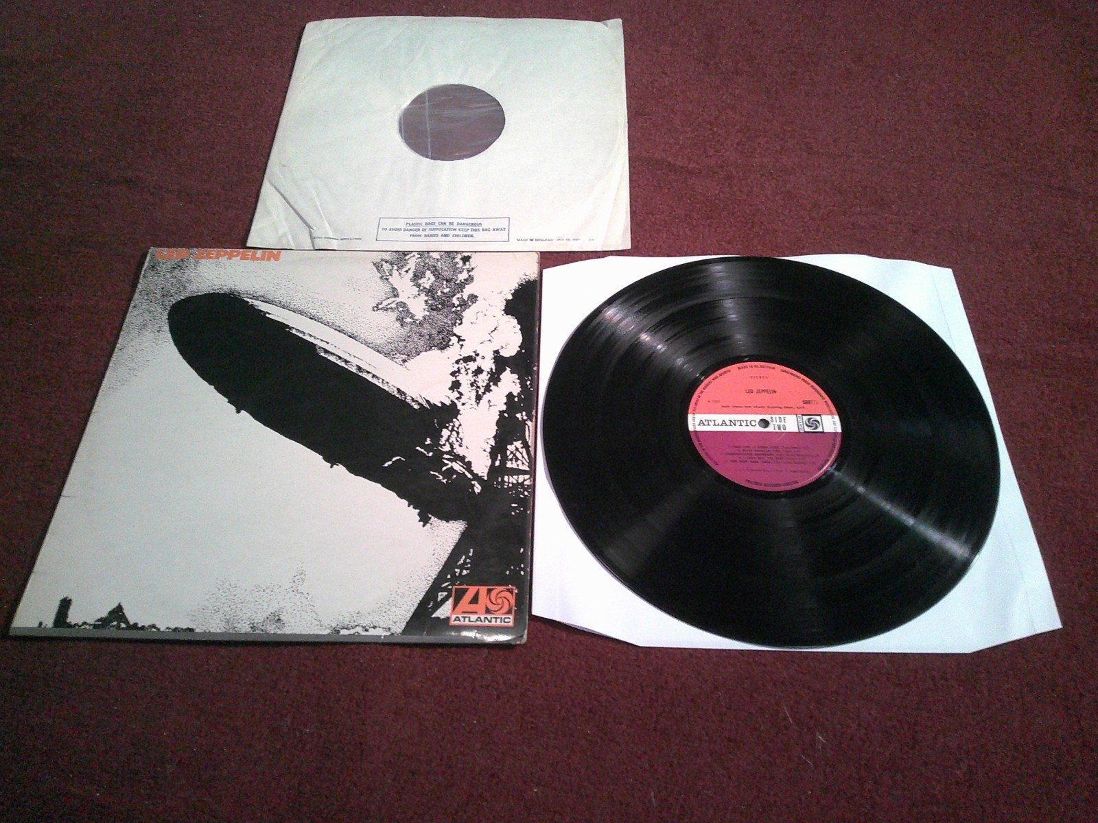 LED ZEPPELIN 1 VINYL A 1 B 1 EX+/NEAR MINT AUDIO 588171 EARLY VERSION 6 LABELS A