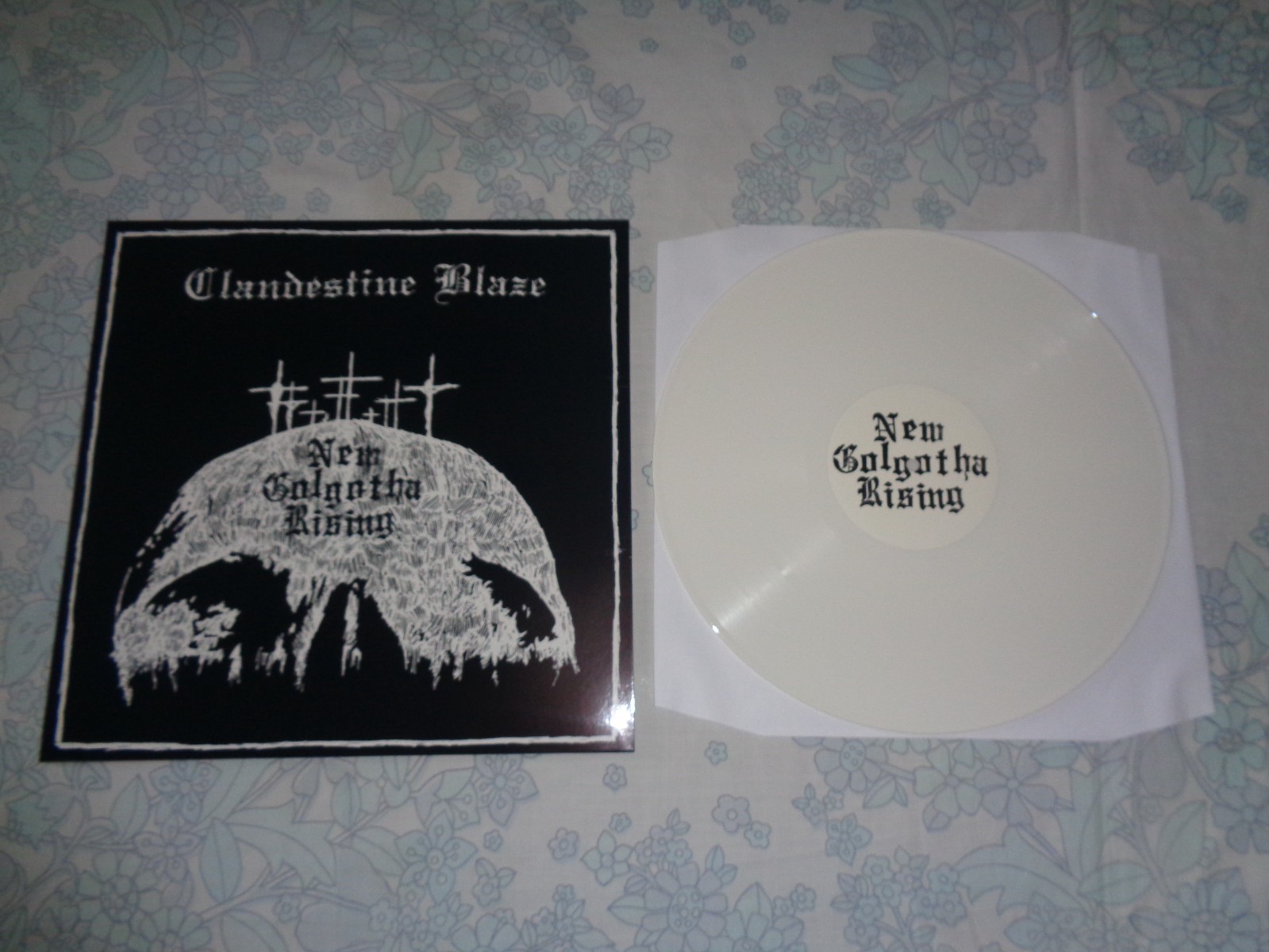 CLANDESTINE BLAZE "New Golgotha Rising" LP 1st Press satanic warmaster mgla A